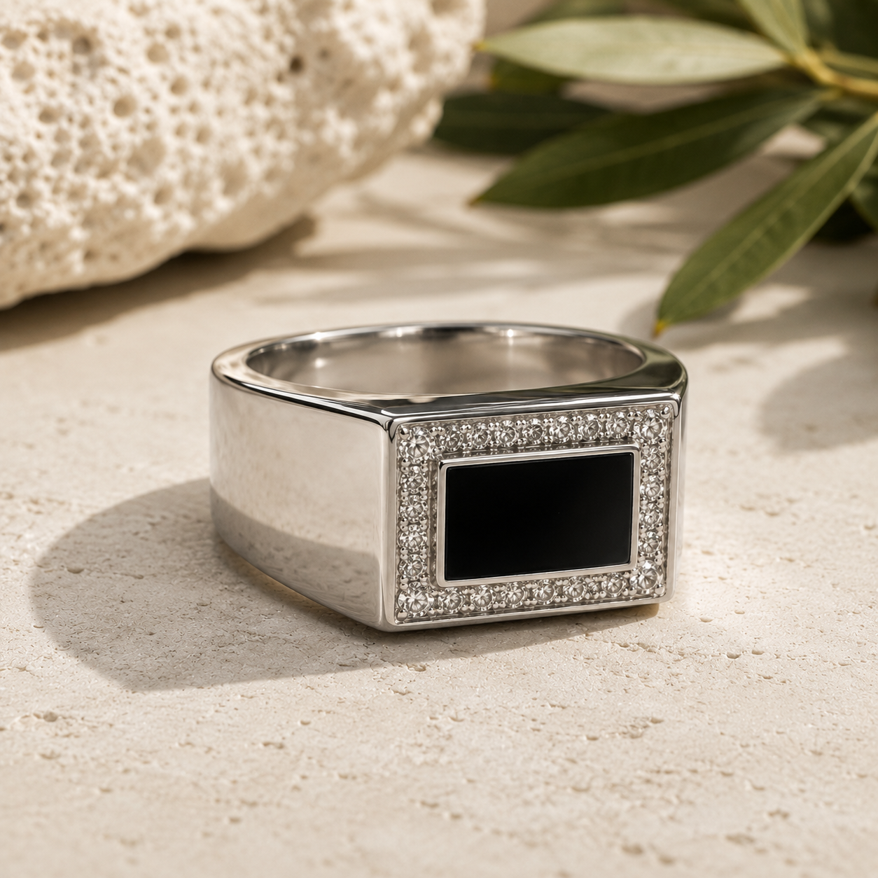 Onyx & Diamond Mens Ring Black_Diamond
