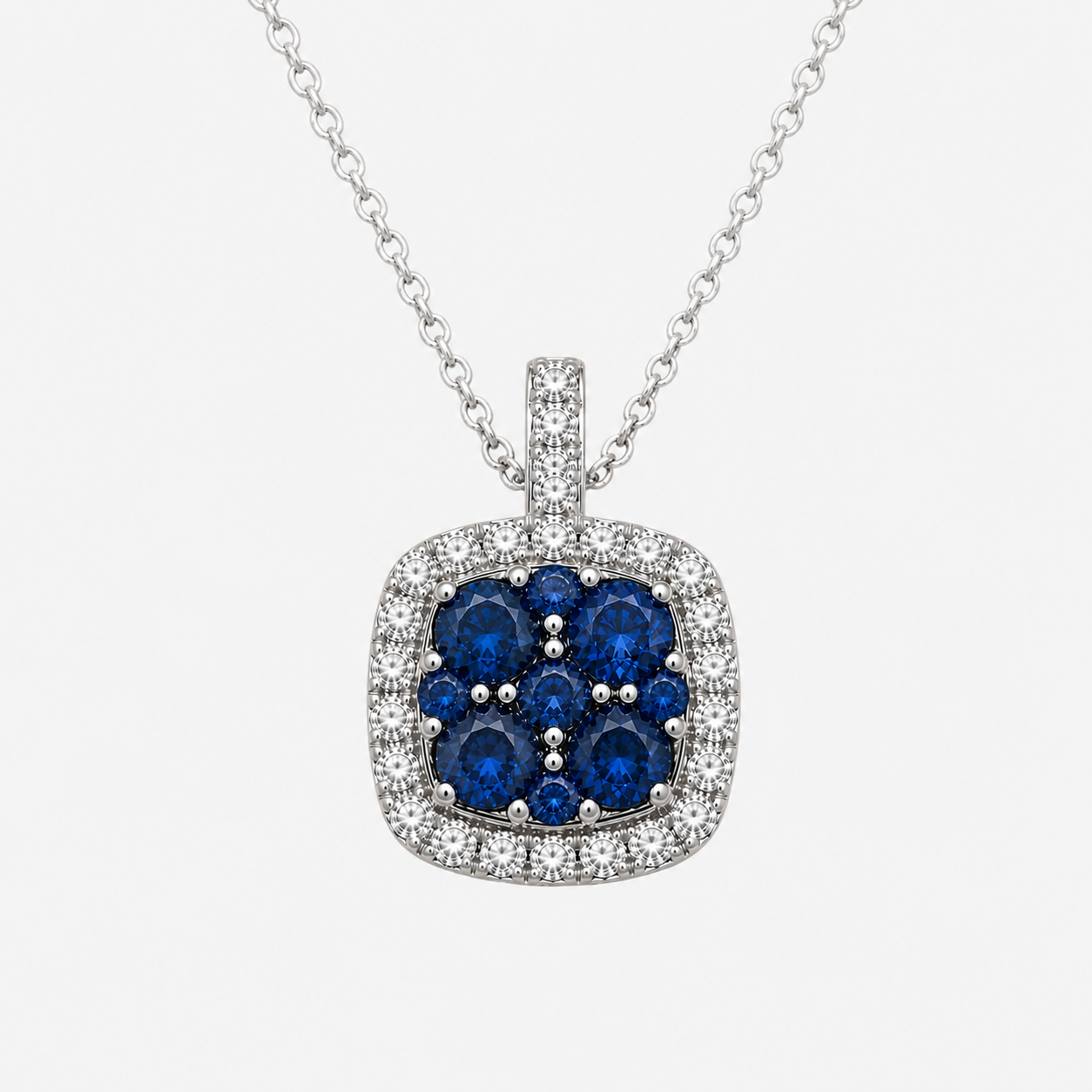 Blue Sapphire Mosaic Pendant Signature