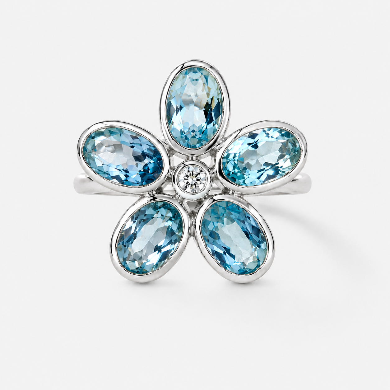 Iris Aquamarine & Diamond Ring KALLATI