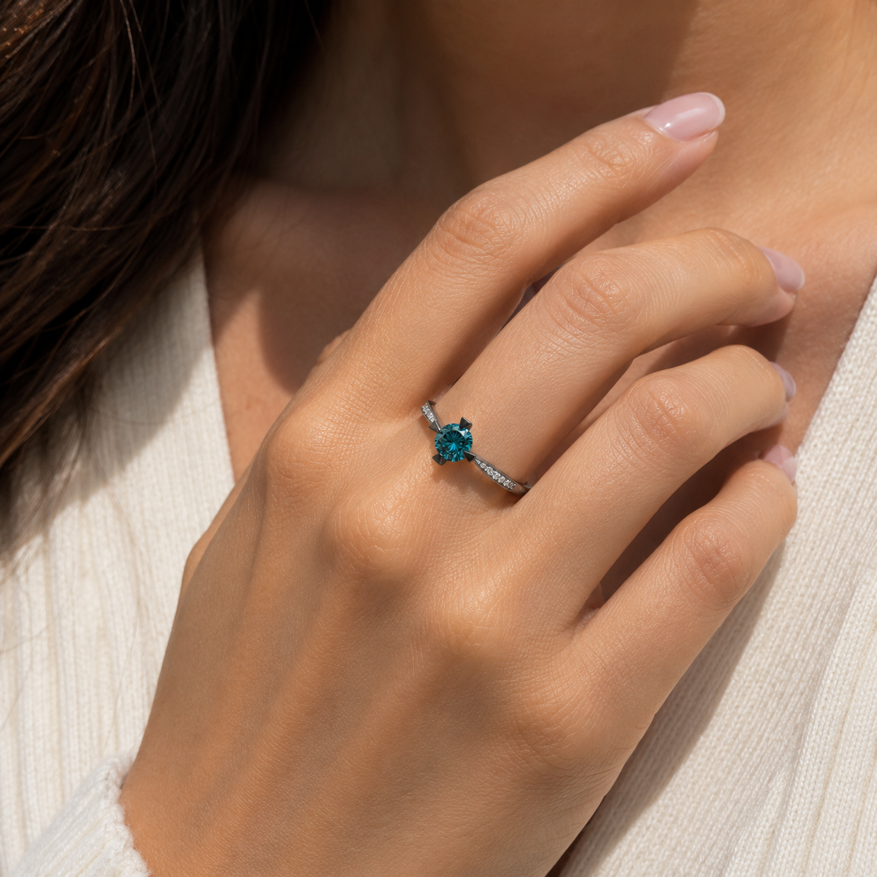 Blue Edge Diamond Ring blue diamond