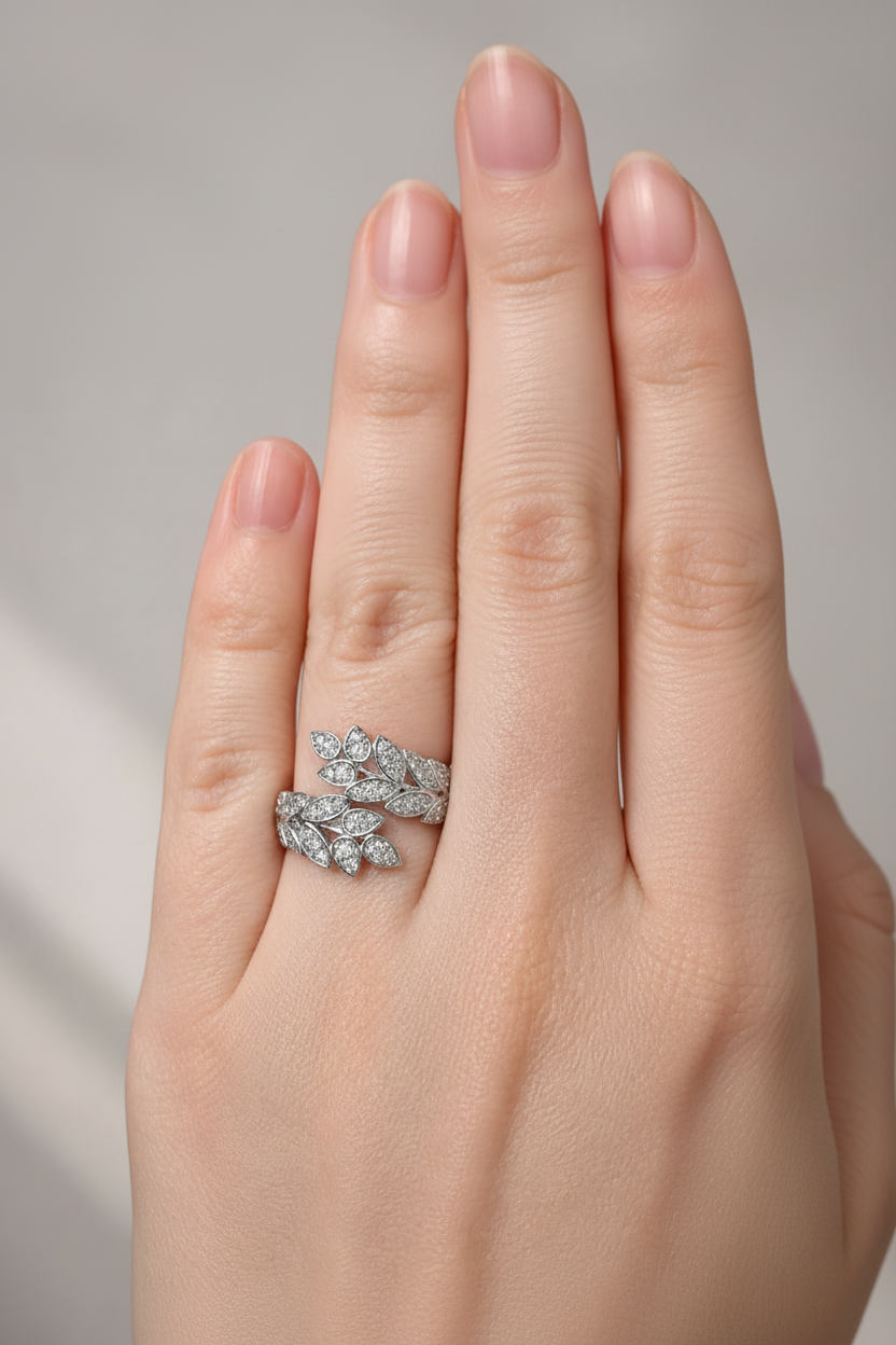 Angel Wings Diamond Ring White Diamond