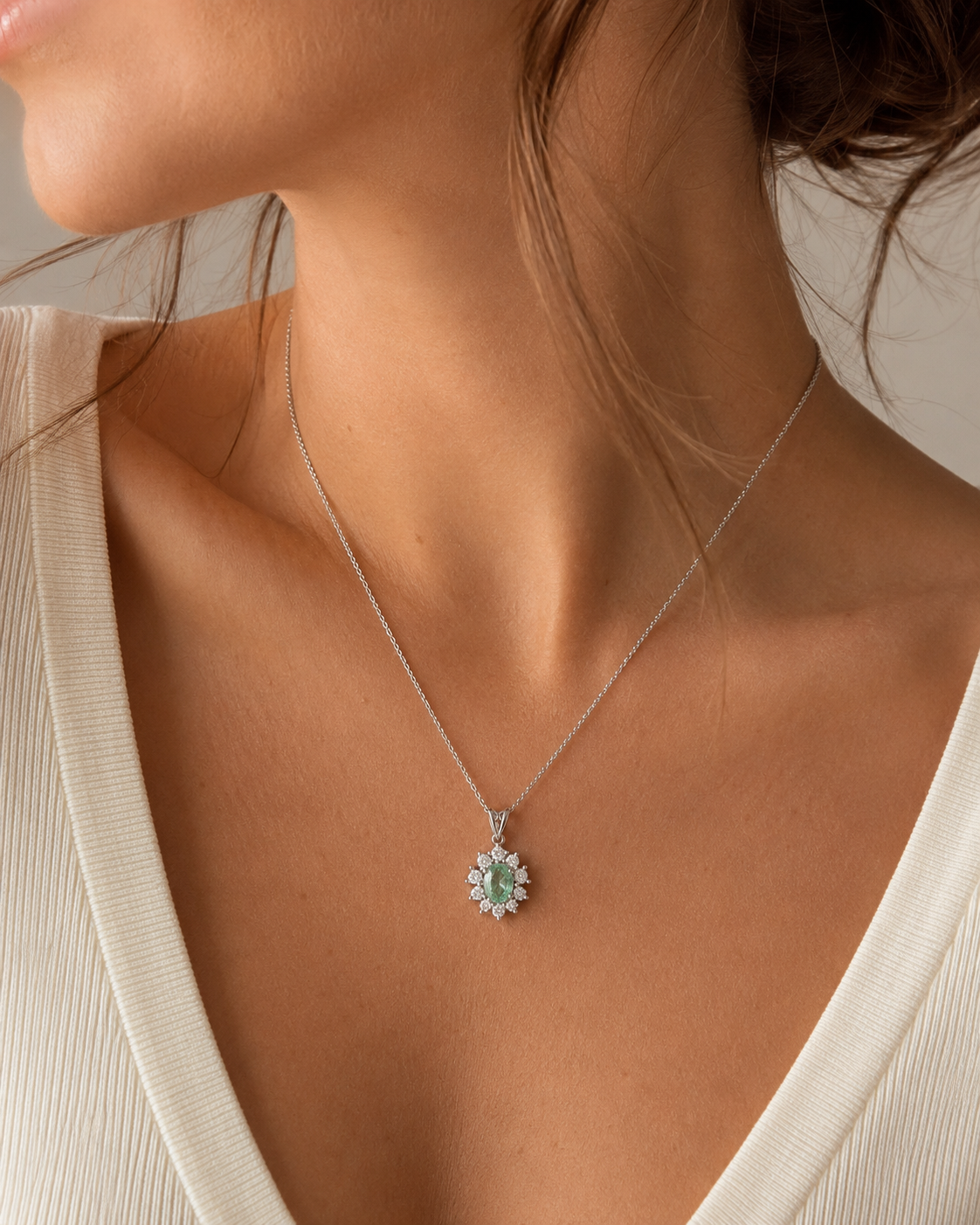 Baby Petunia Paraiba & Diamond Necklace