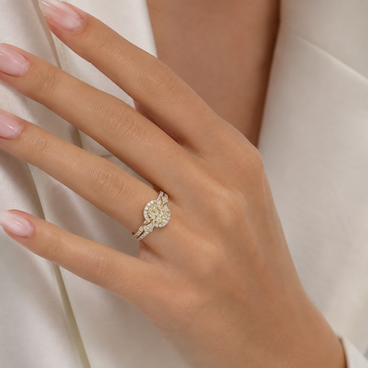 Certified Glistening Ivory Non Heat Ring