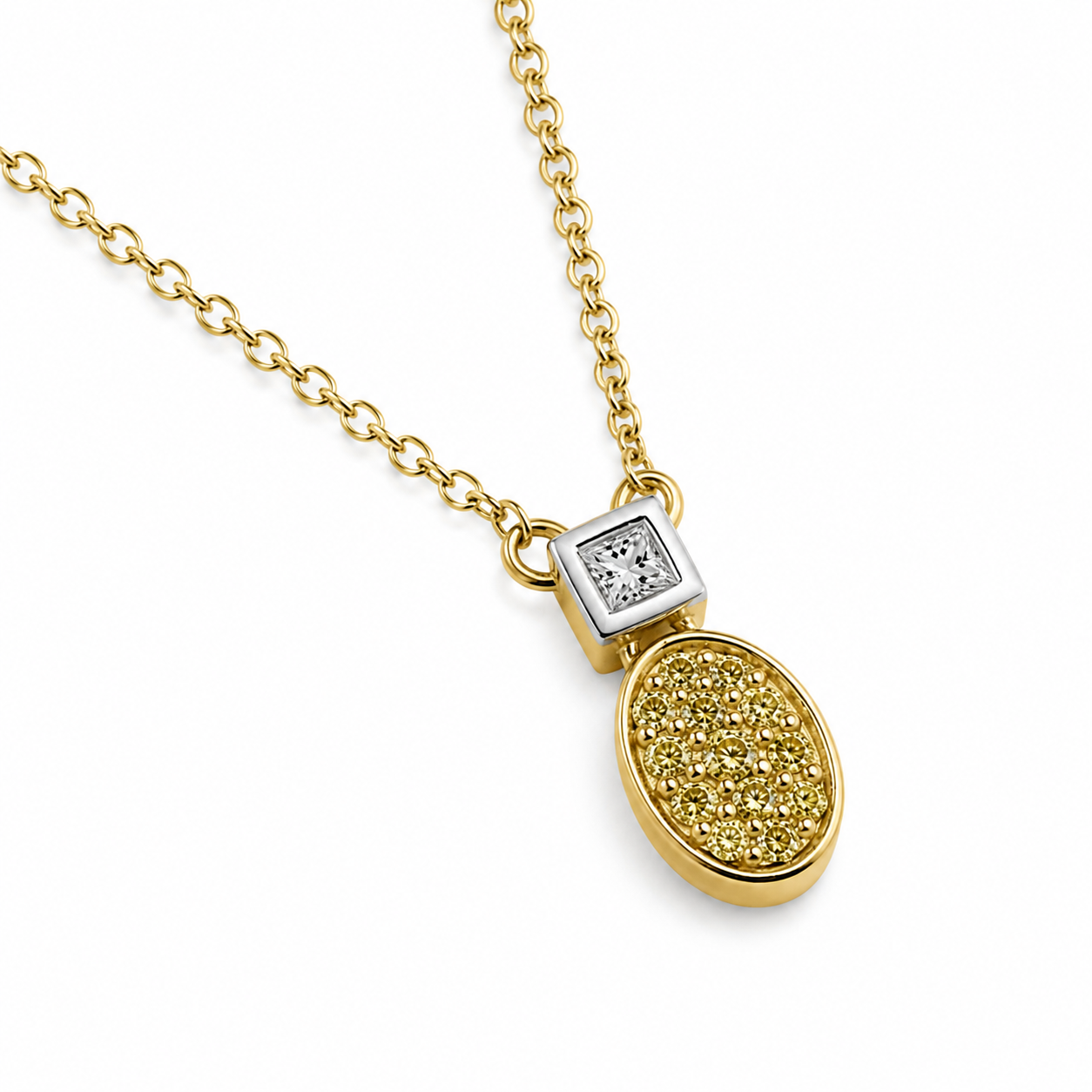 Rays of Sunshine Diamond Necklace Yellow Diamond