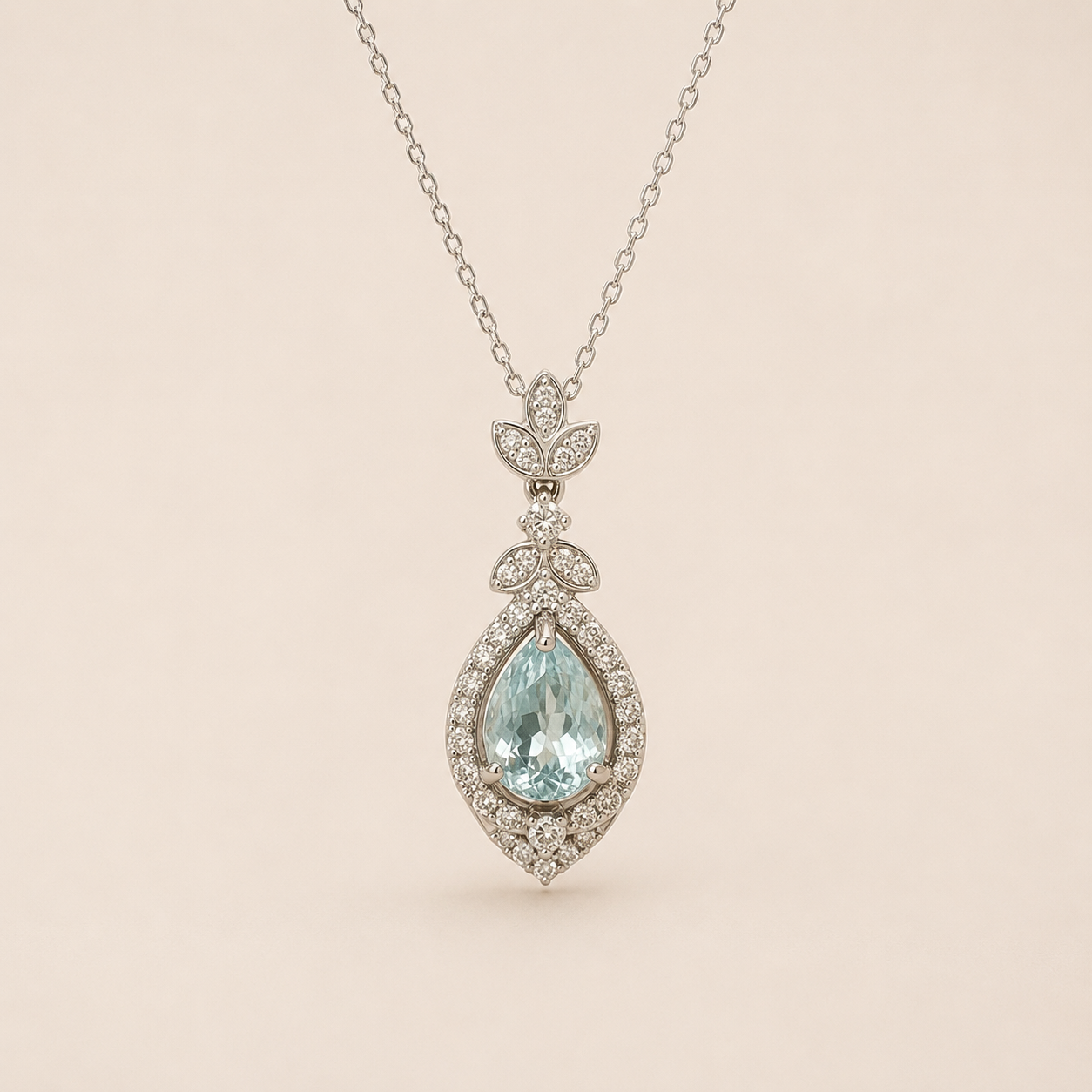 Certified Icicle Pariaba & Diamond Necklace