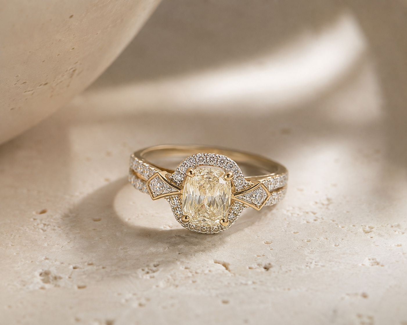 Certified Glistening Ivory Non Heat Ring