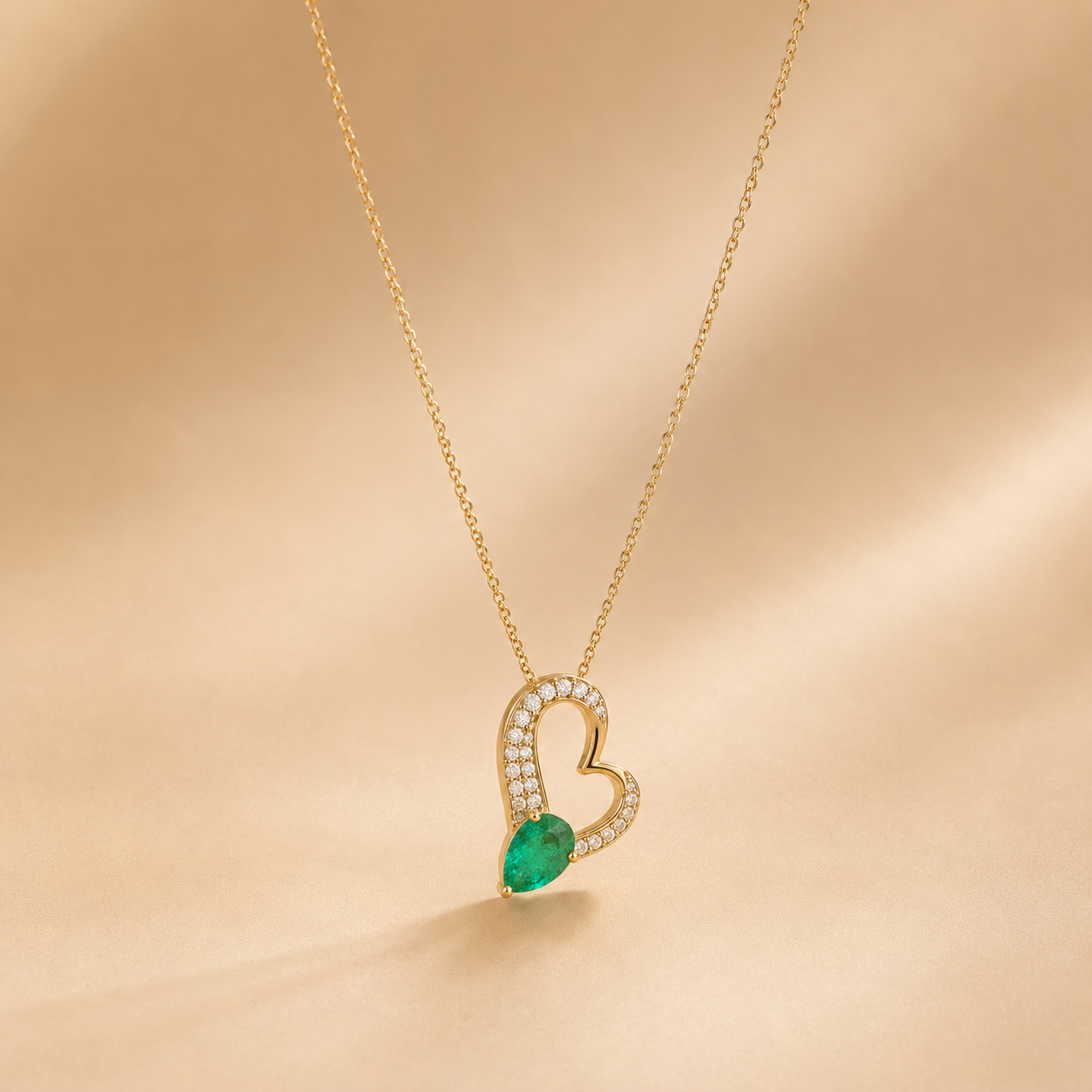 Evergreen Love Pendant Necklace hearts