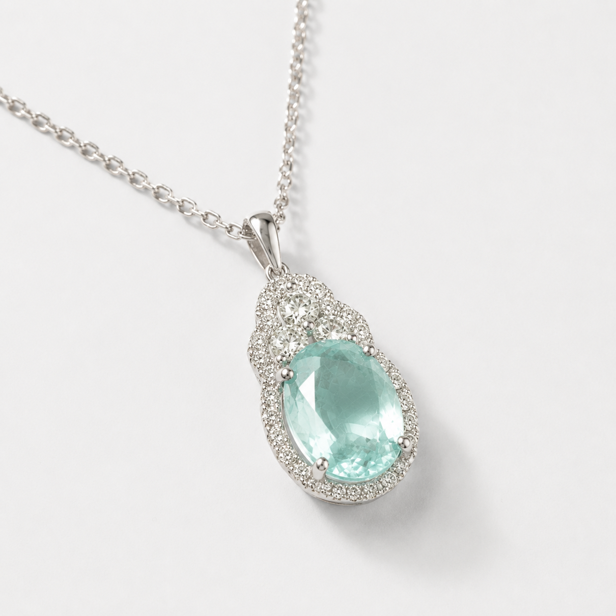 Certified Paraiba & Diamond Trio Necklace