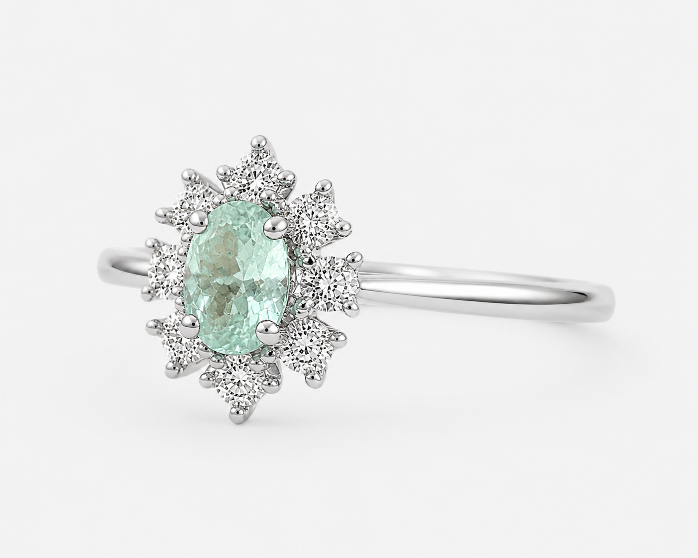 Baby Petunia Paraiba & Diamond Ring