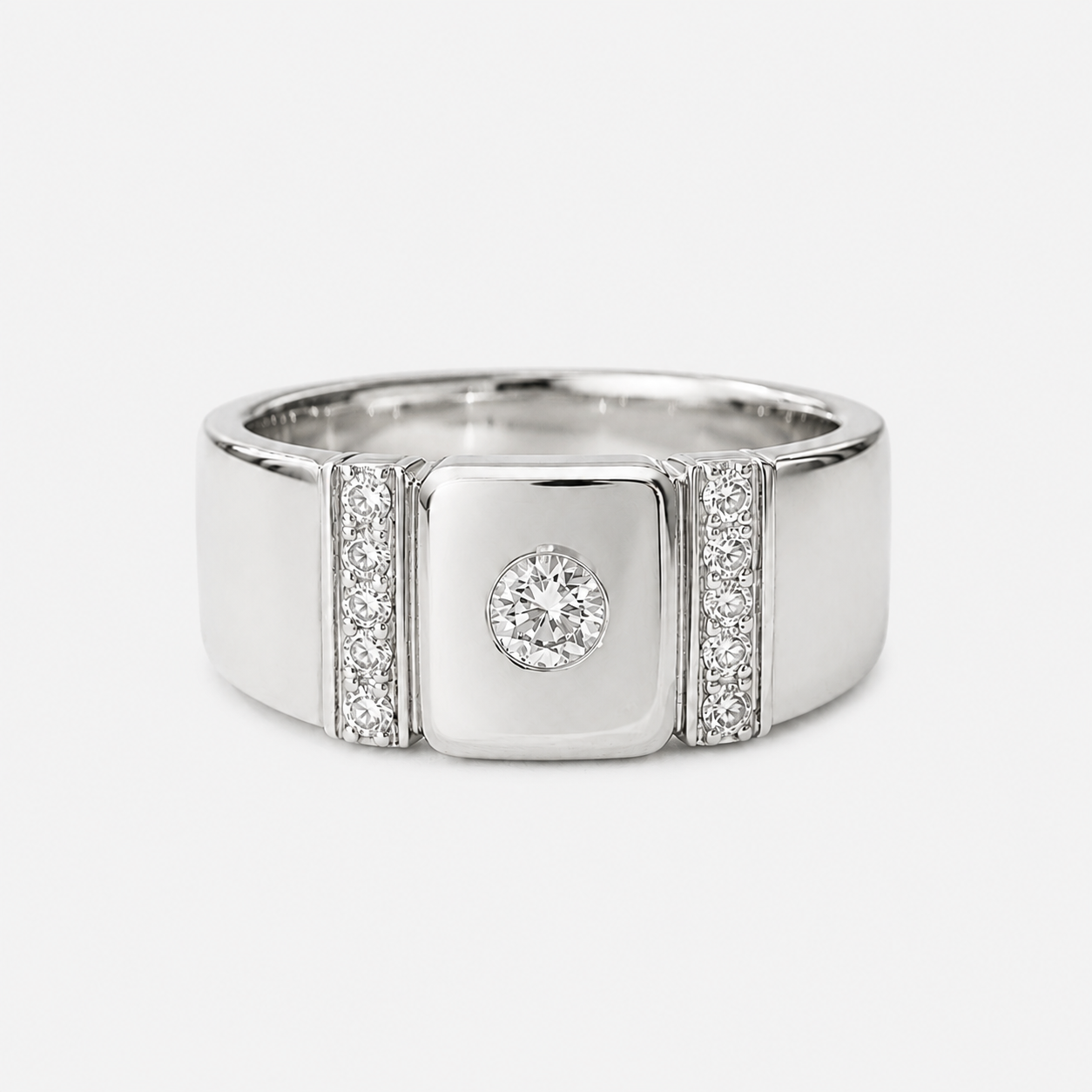Classic Bezel Diamond Mens Band MENS