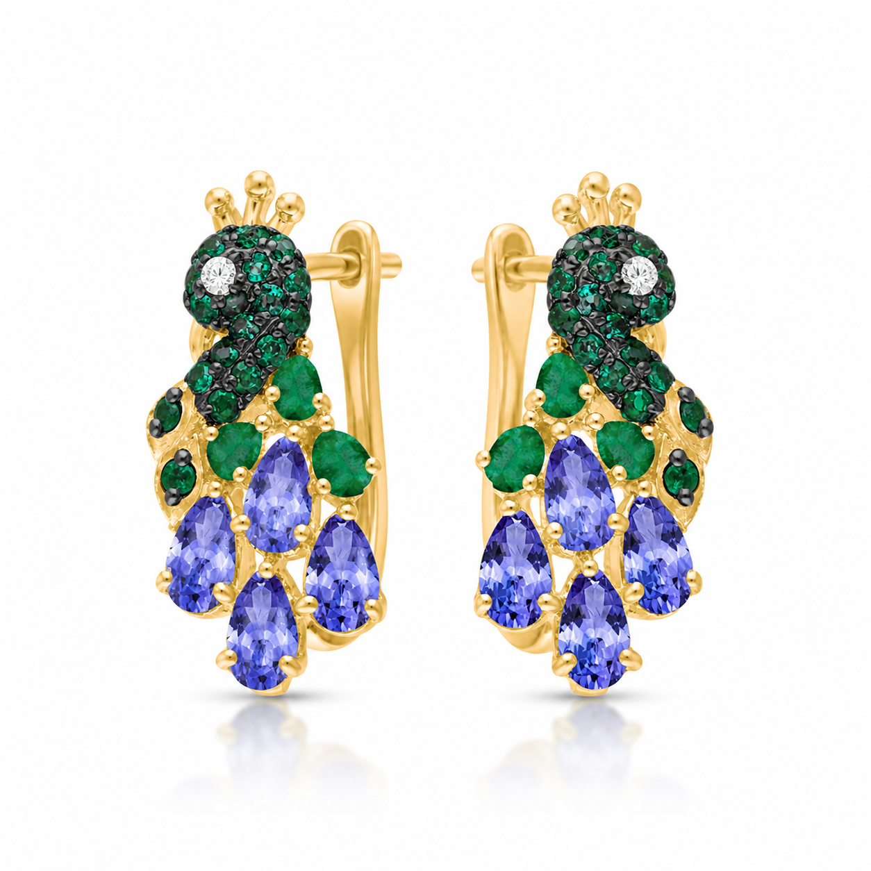 Royal Peacock Hoop Earrings