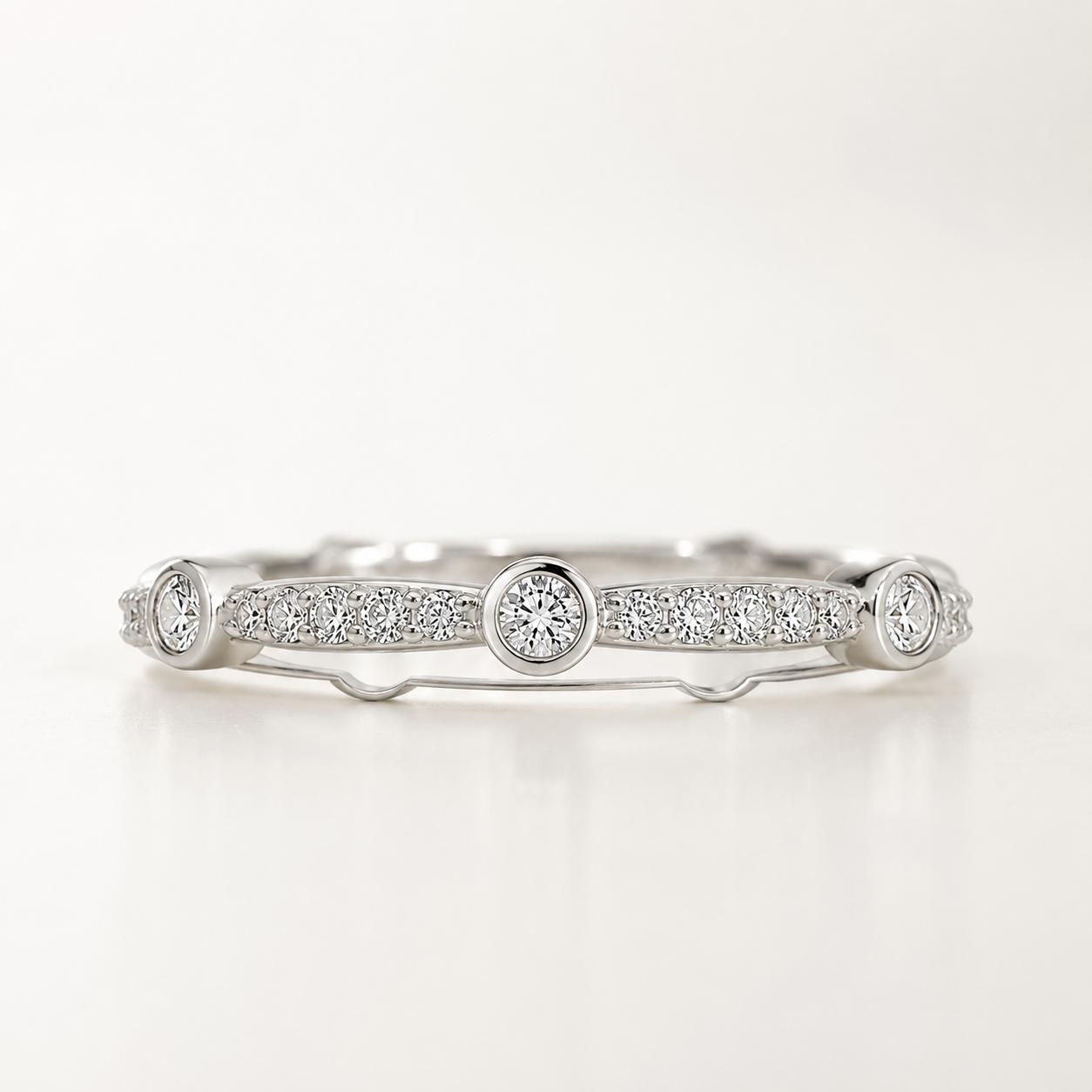 Bubble Diamond Pave Band White Diamond