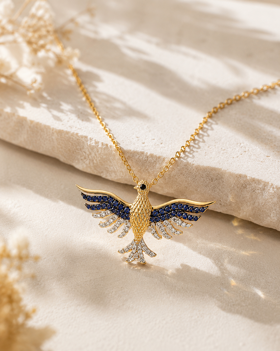 Morning Dove Sapphire & Diamond Necklace