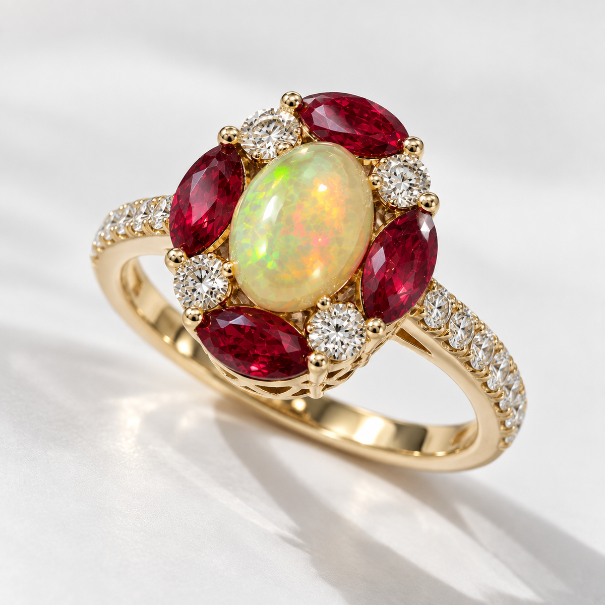 Radiant Ruby Opal Ring