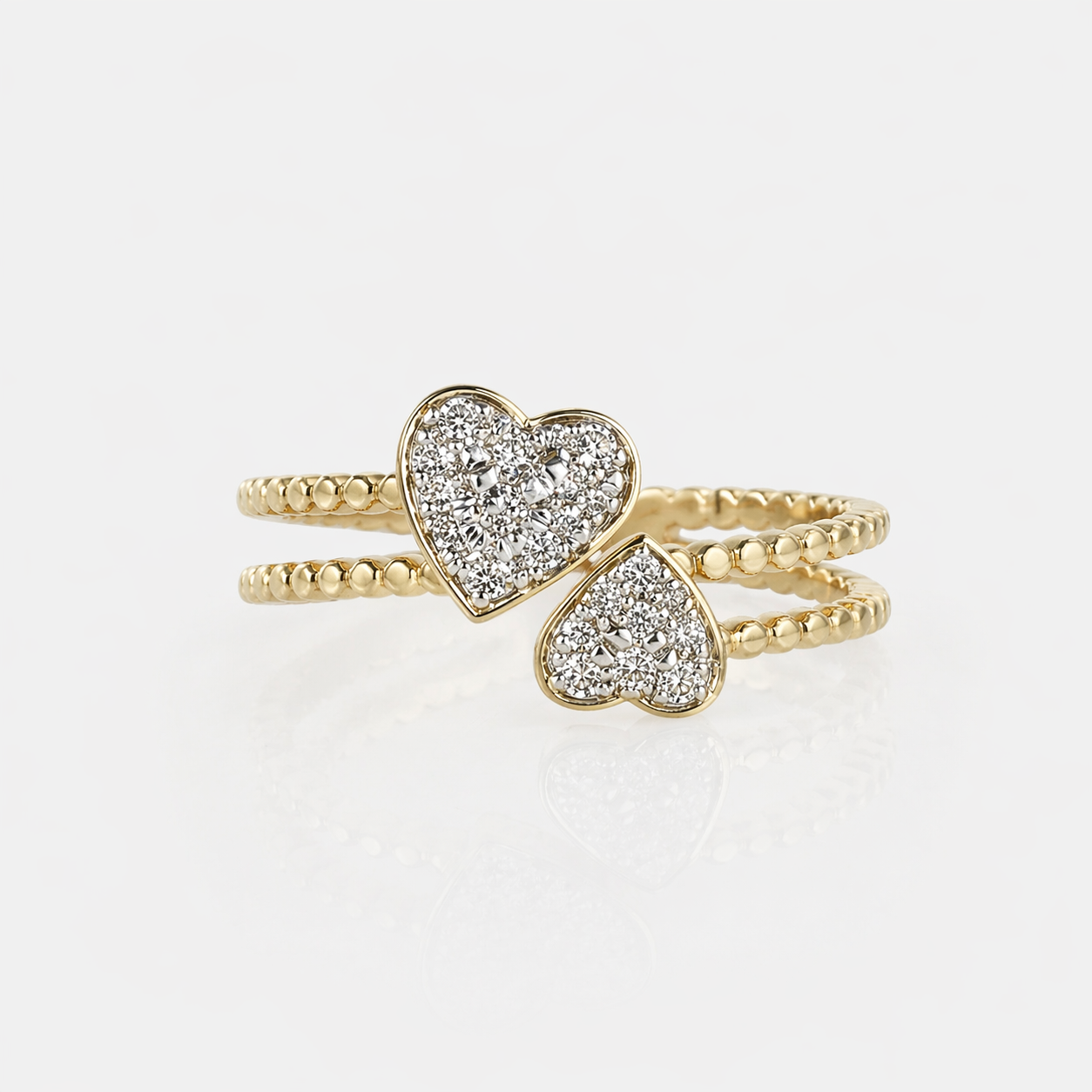 Inverse Diamond Heart Ring hearts