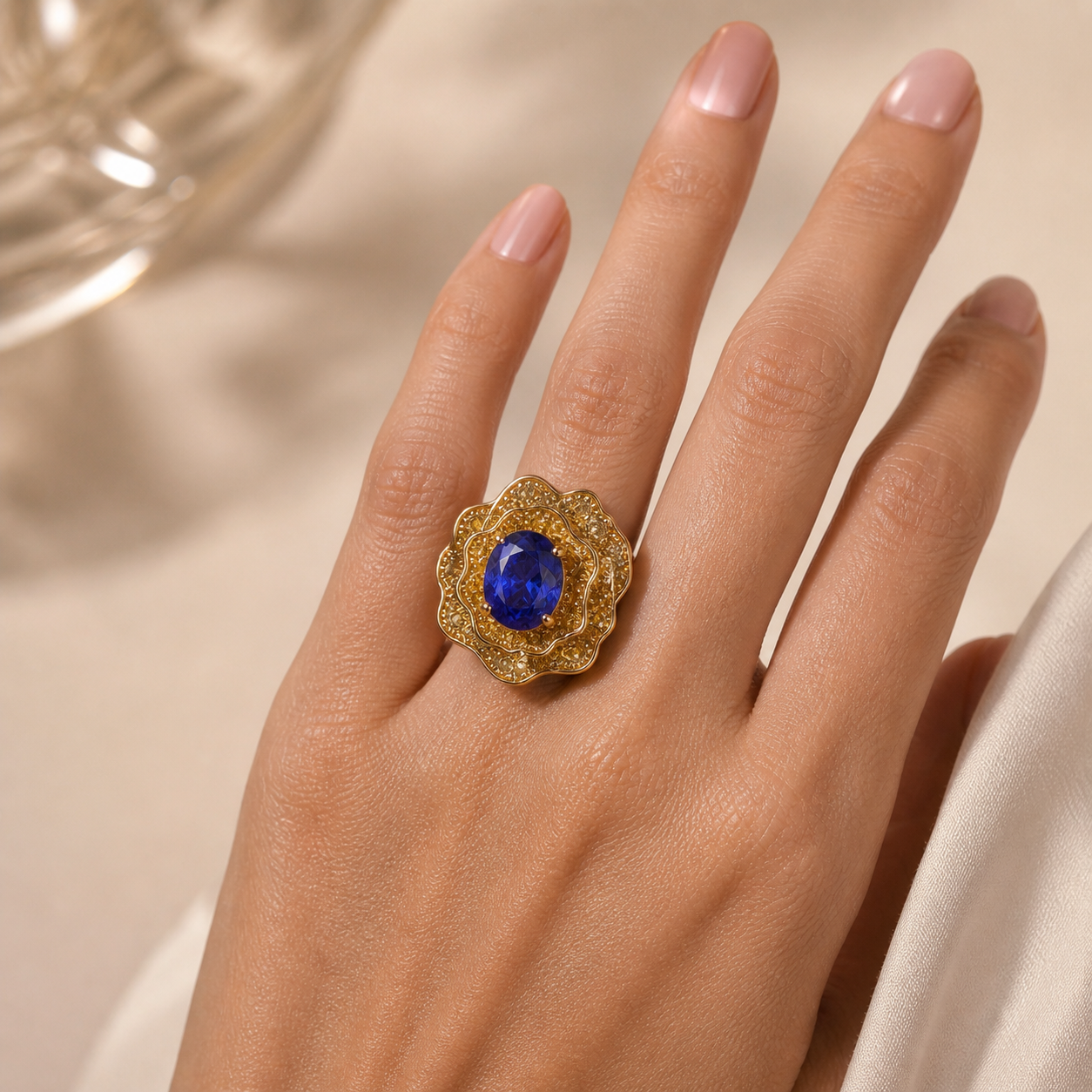 Violet Rose Yellow Diamond Ring Bespoke