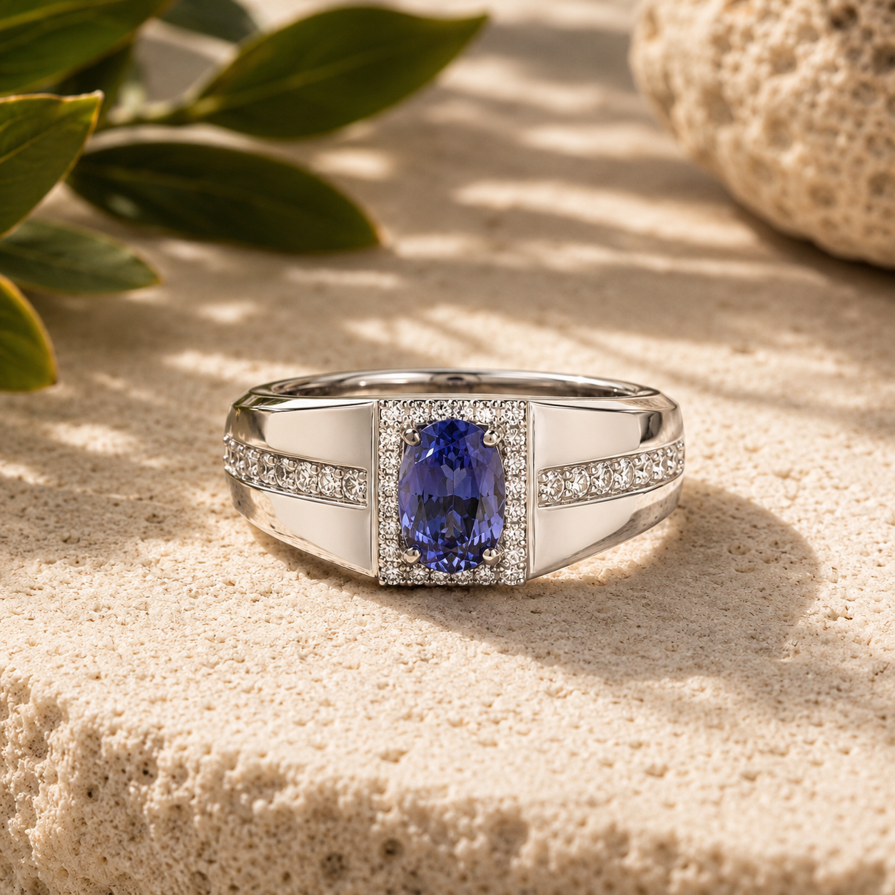 Violet Oasis Men's Ring Tanzanite