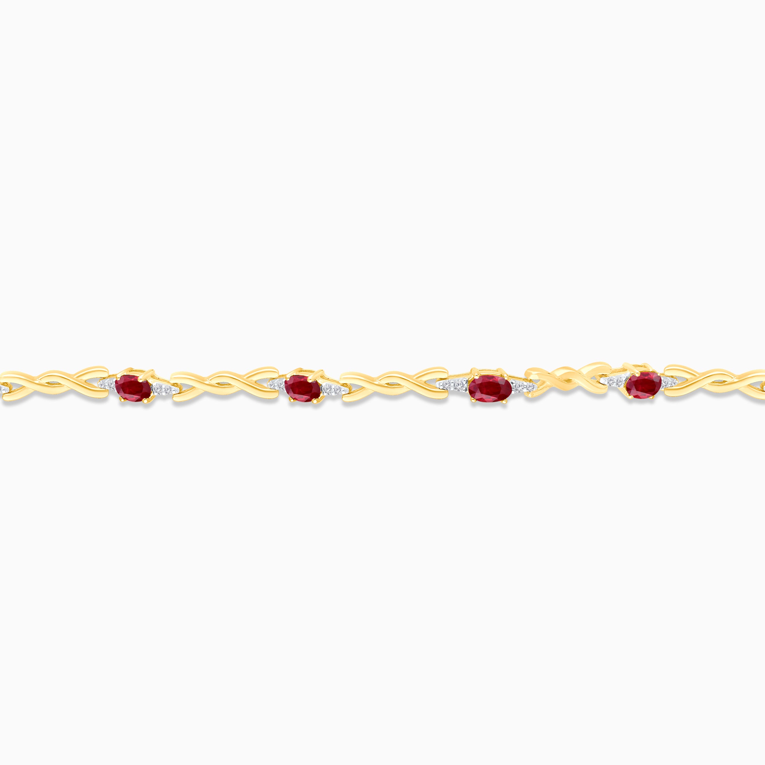 Yellow Gold Diamond Ruby Bracelet