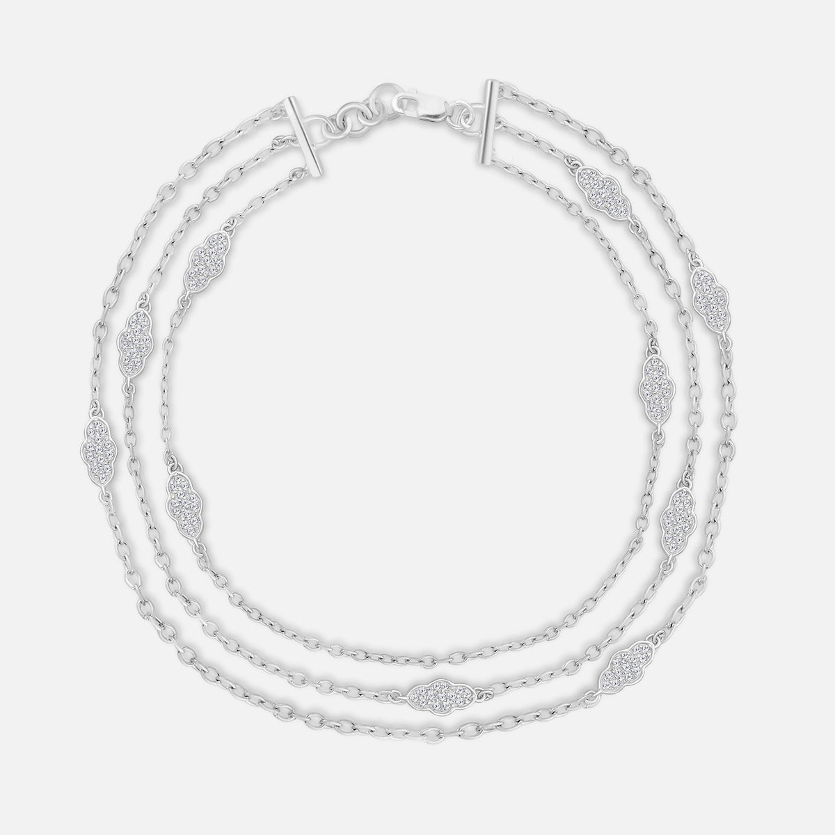 Diamond Cloud Tennis Bracelet White Diamond
