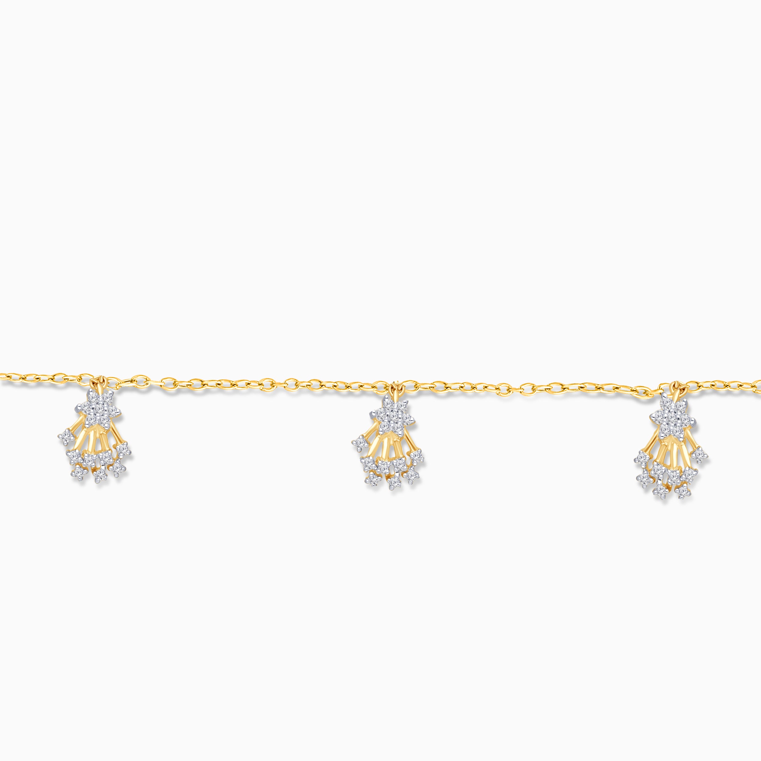 Diamond Fan Charm Bracelet