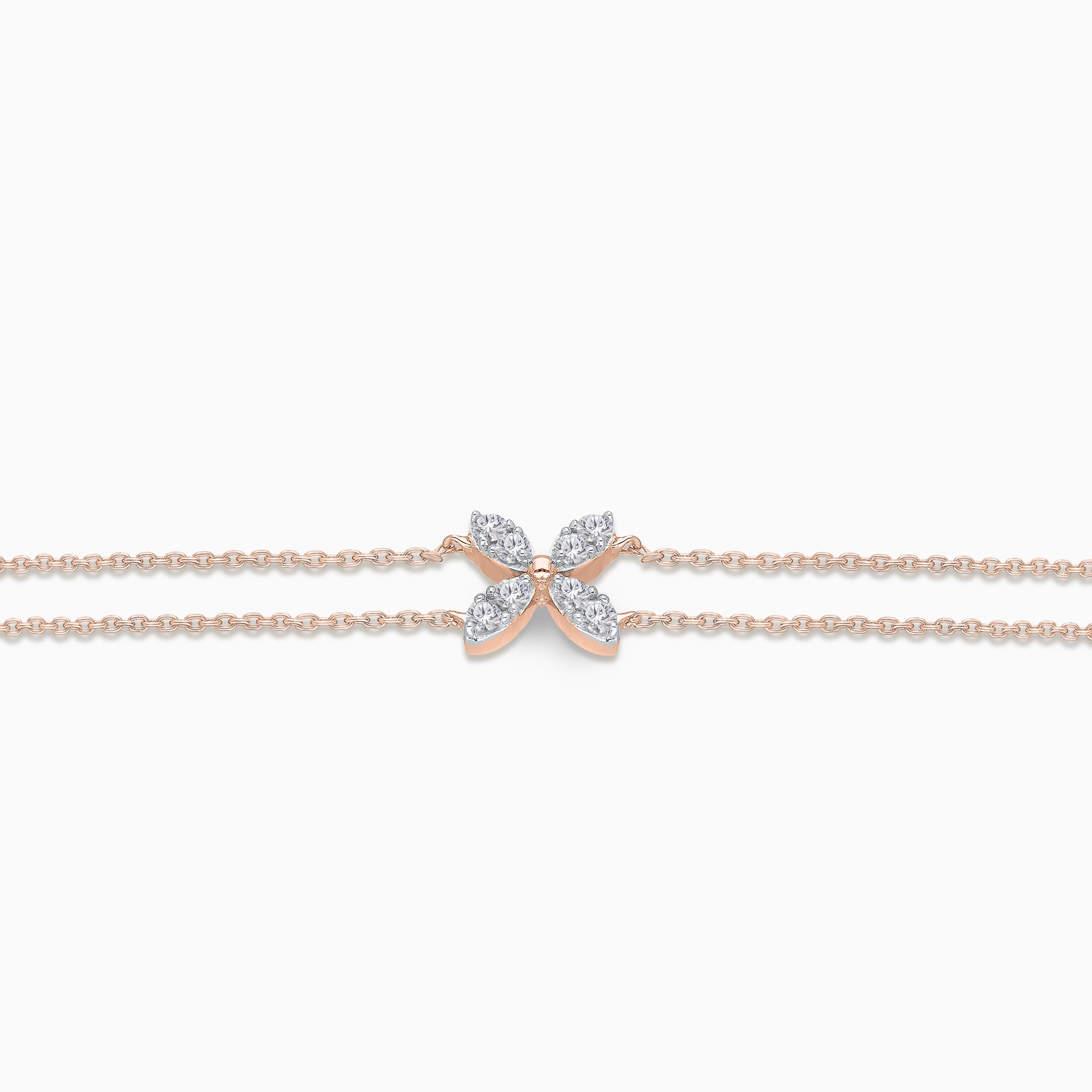 Dual Chain Diamond Butterfly Bracelet