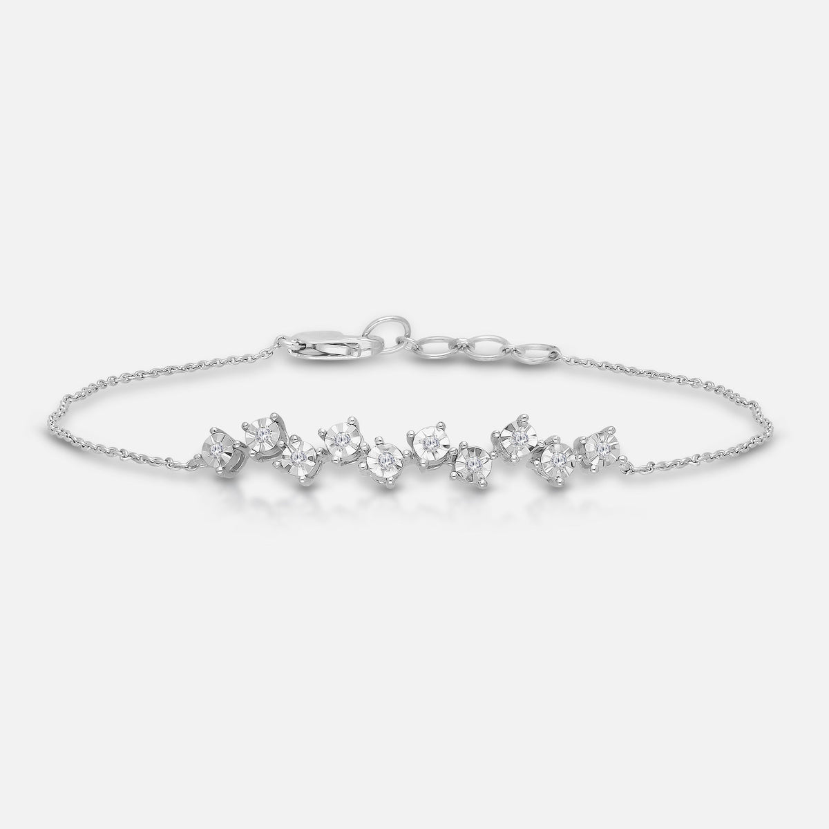 Cluster White Diamond Bracelet White Diamond