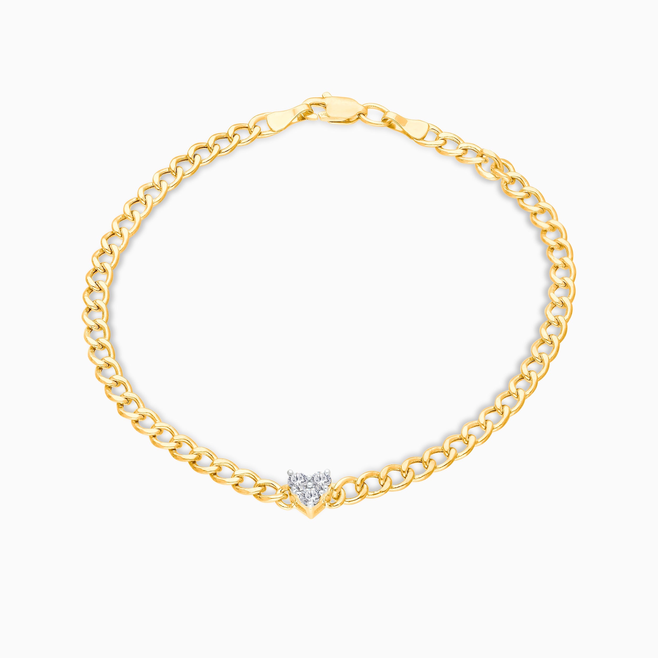 Yellow Gold Diamond Heart Bracelet