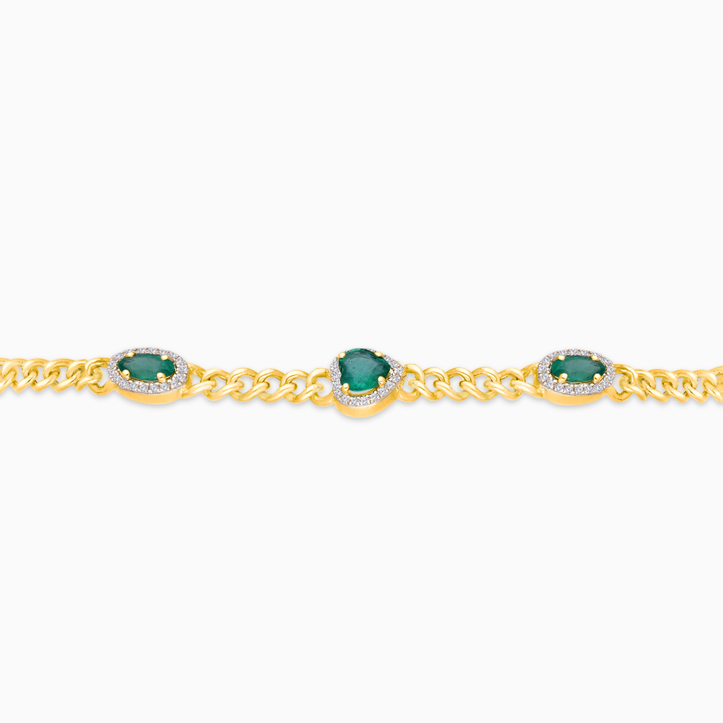 Multi Shaped Emerald & Diamond Bracelet