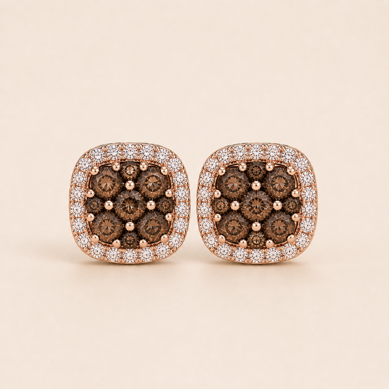 Coco Diamond Mosaic Stud Earrings signature