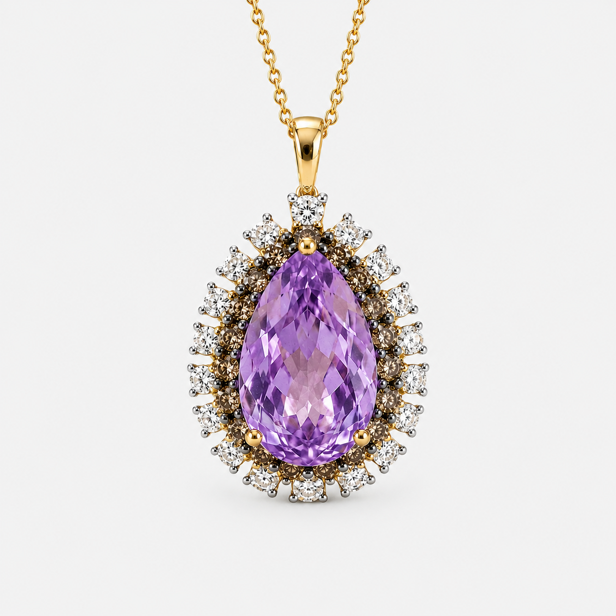 Sable Bloom Amethyst & Diamond Necklace Amethyst
