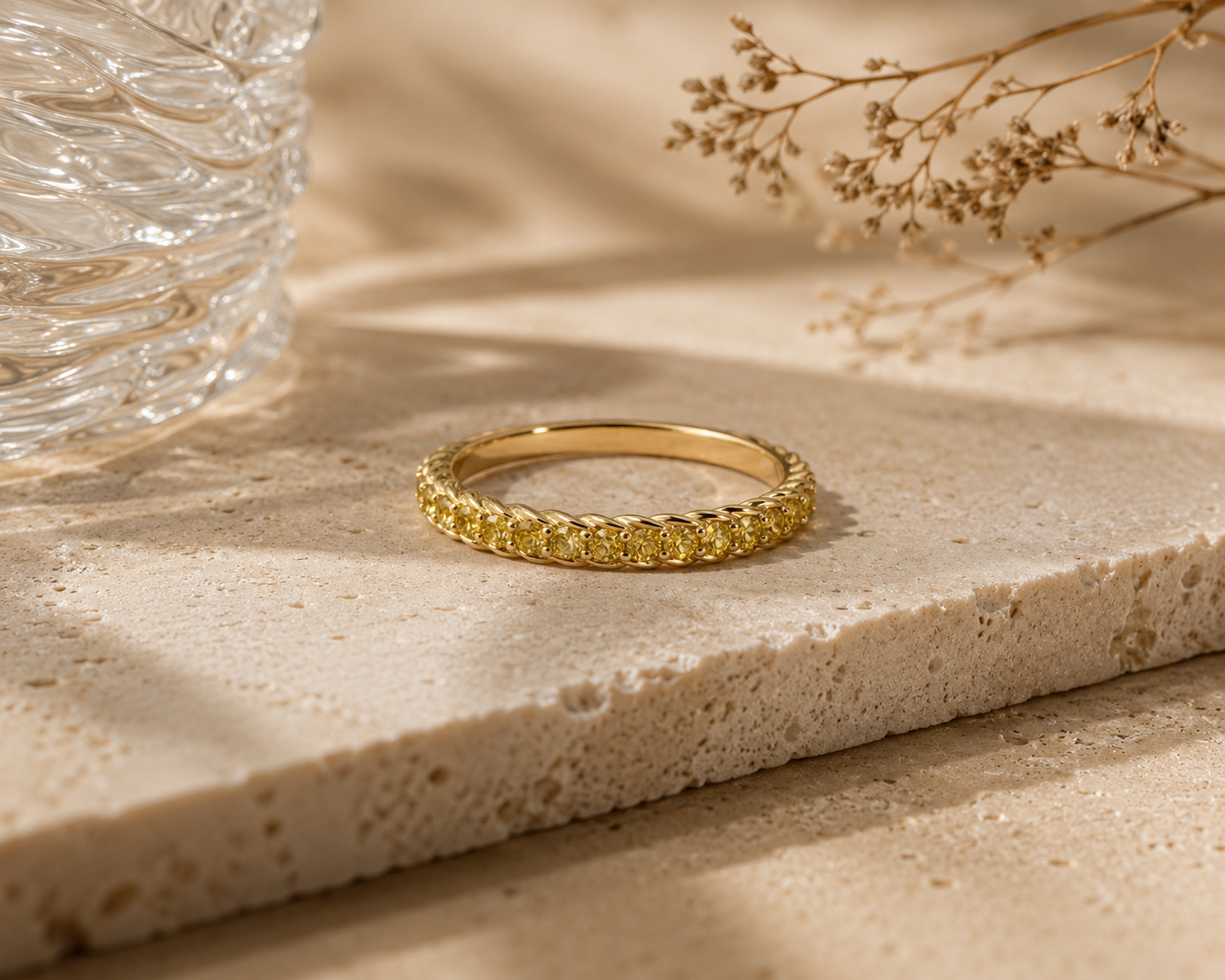 Pave Yellow Diamond Band Yellow Diamond