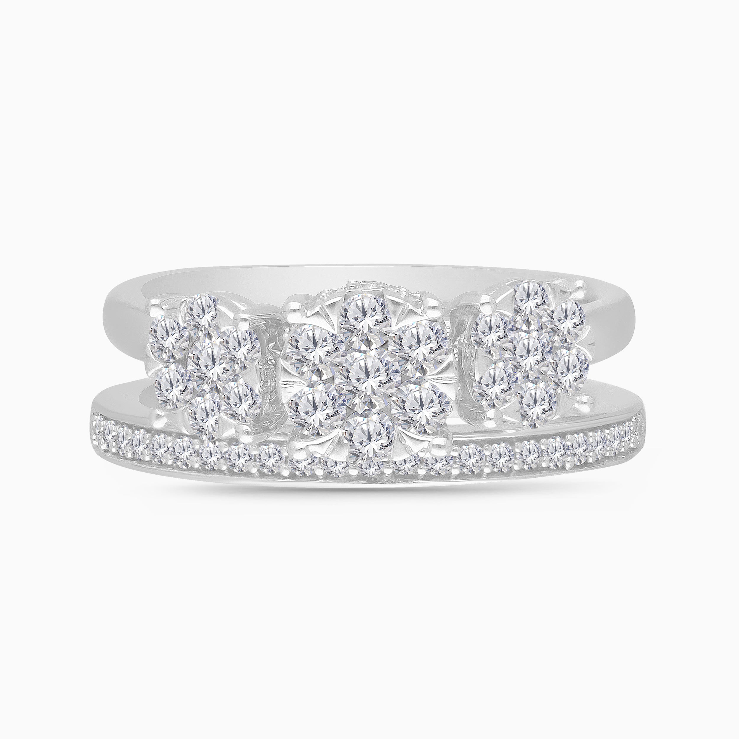 Cluster Diamond Ring Set