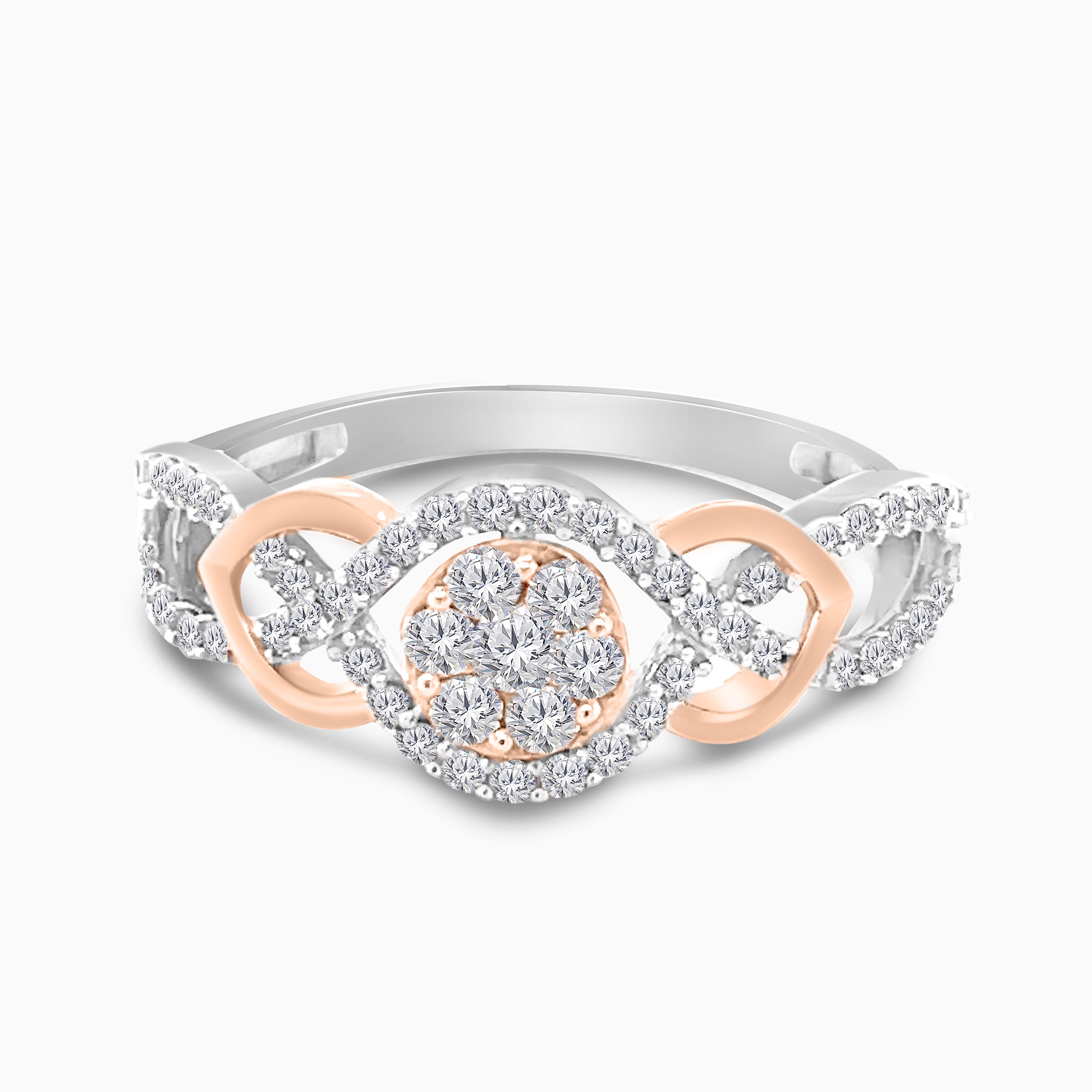 Dual Tone Circle Interlocking Ring