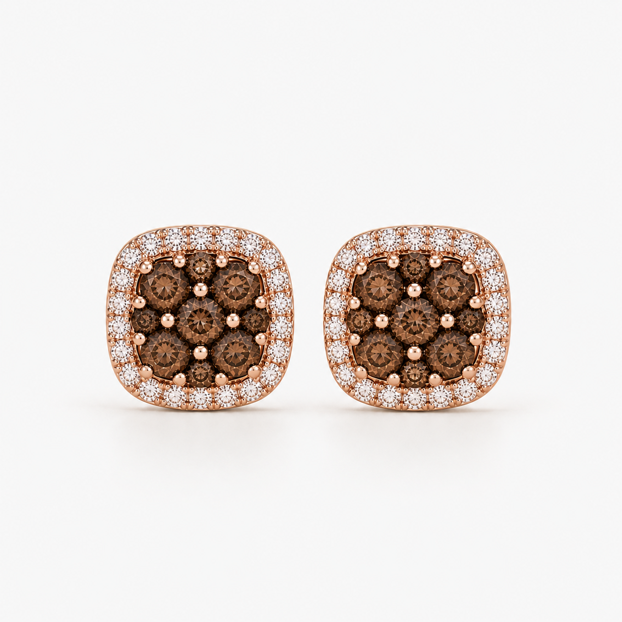 Coco Diamond Mosaic Stud Earrings signature