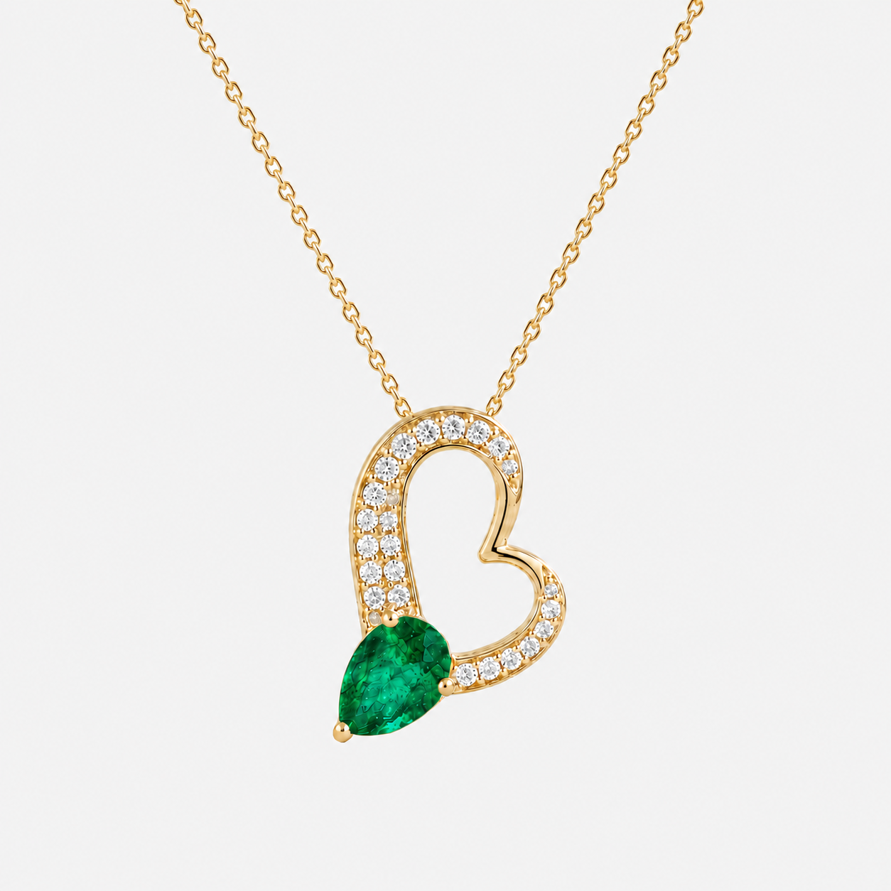 Evergreen Love Pendant Necklace hearts