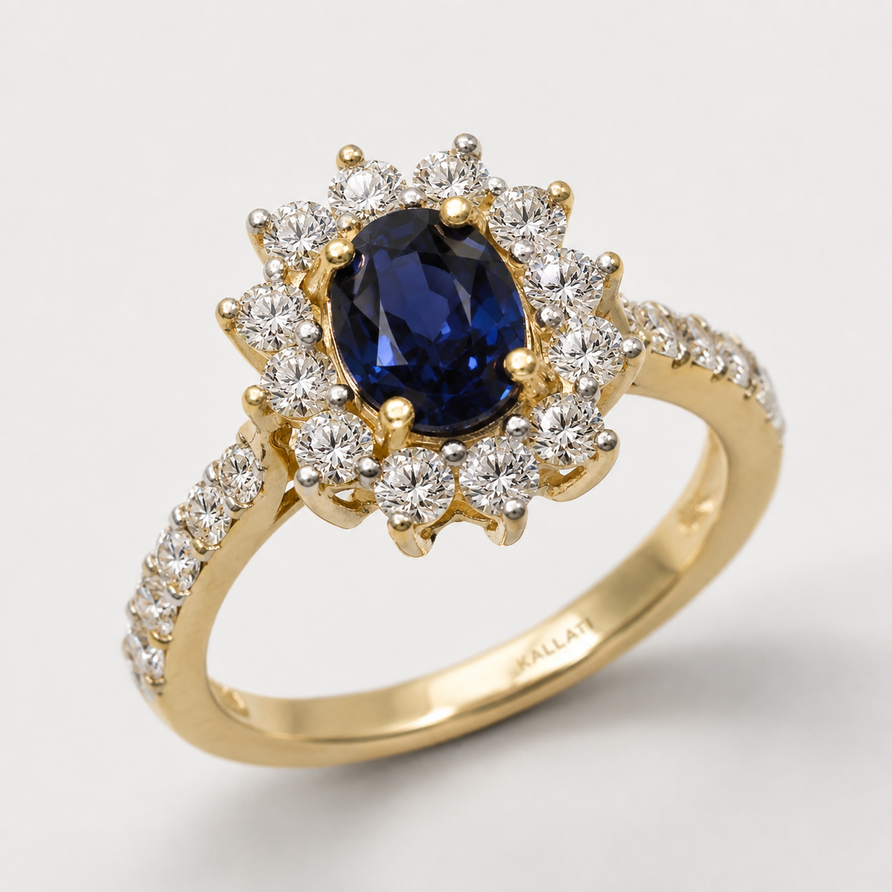 Sapphire & Diamond Thistle Ring