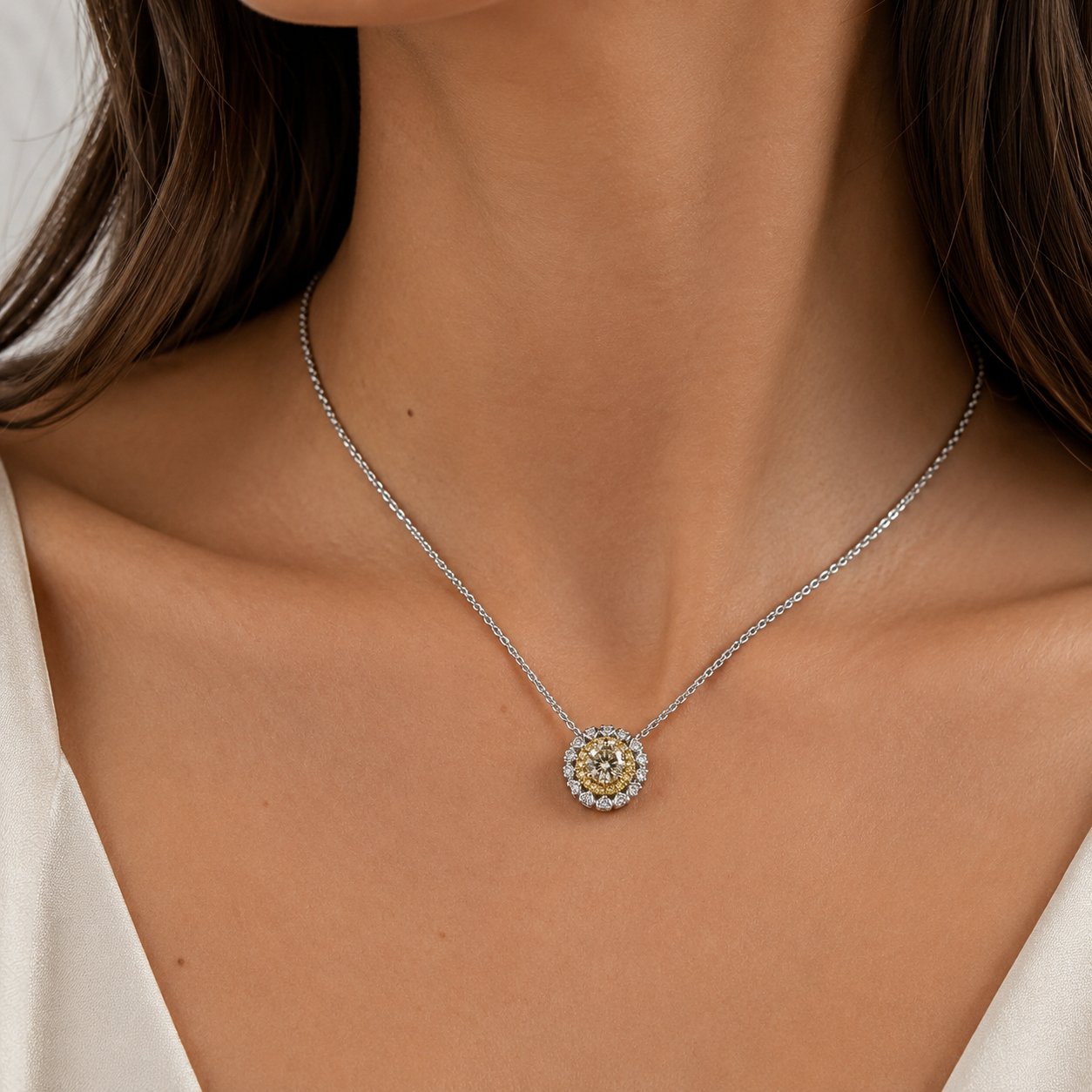 Solstice Yellow & White Diamond Pendant Yellow Diamond