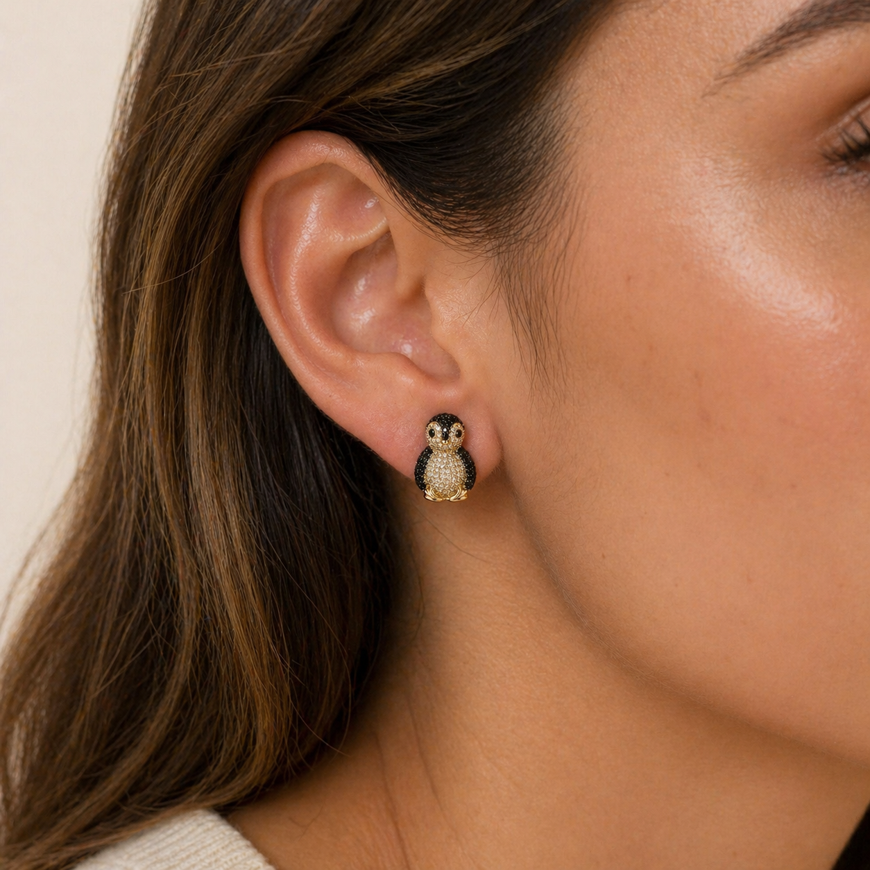 Twin Diamond Penguin Studs KALLATI