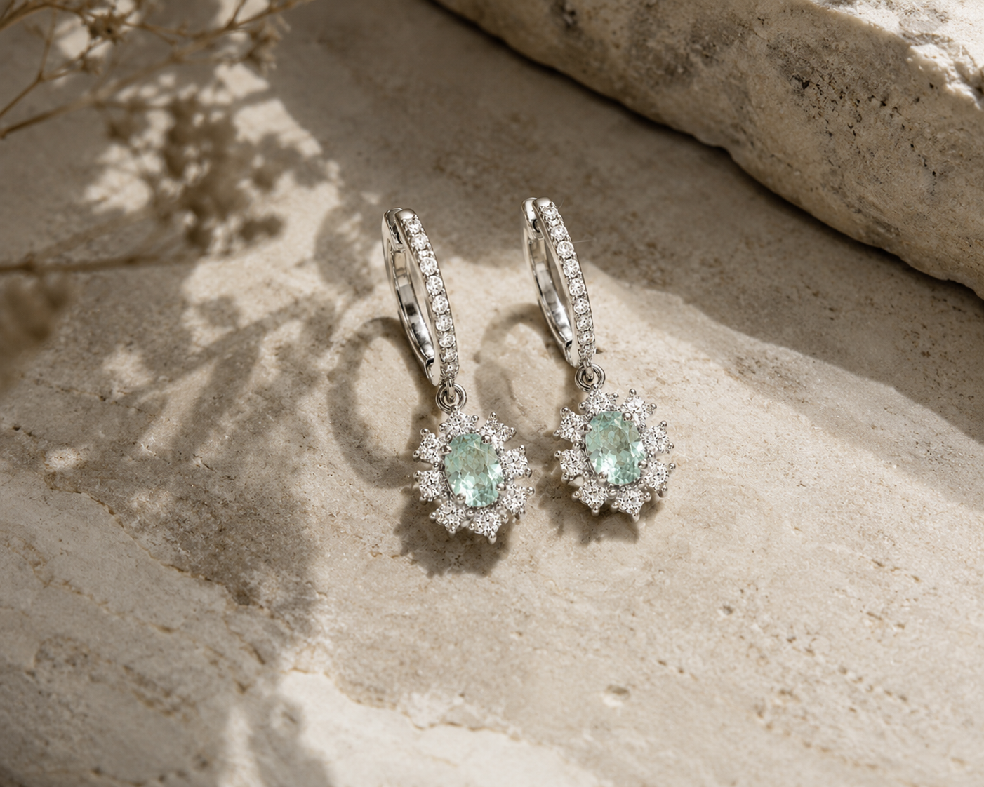 Baby Petunia Paraiba & Diamond Huggies