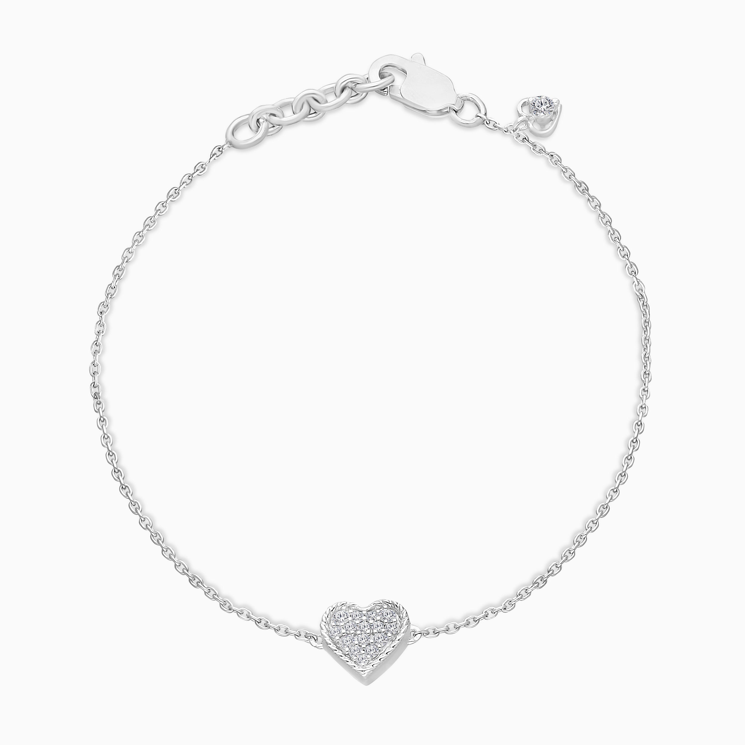 Pave Diamond Heart Bracelet