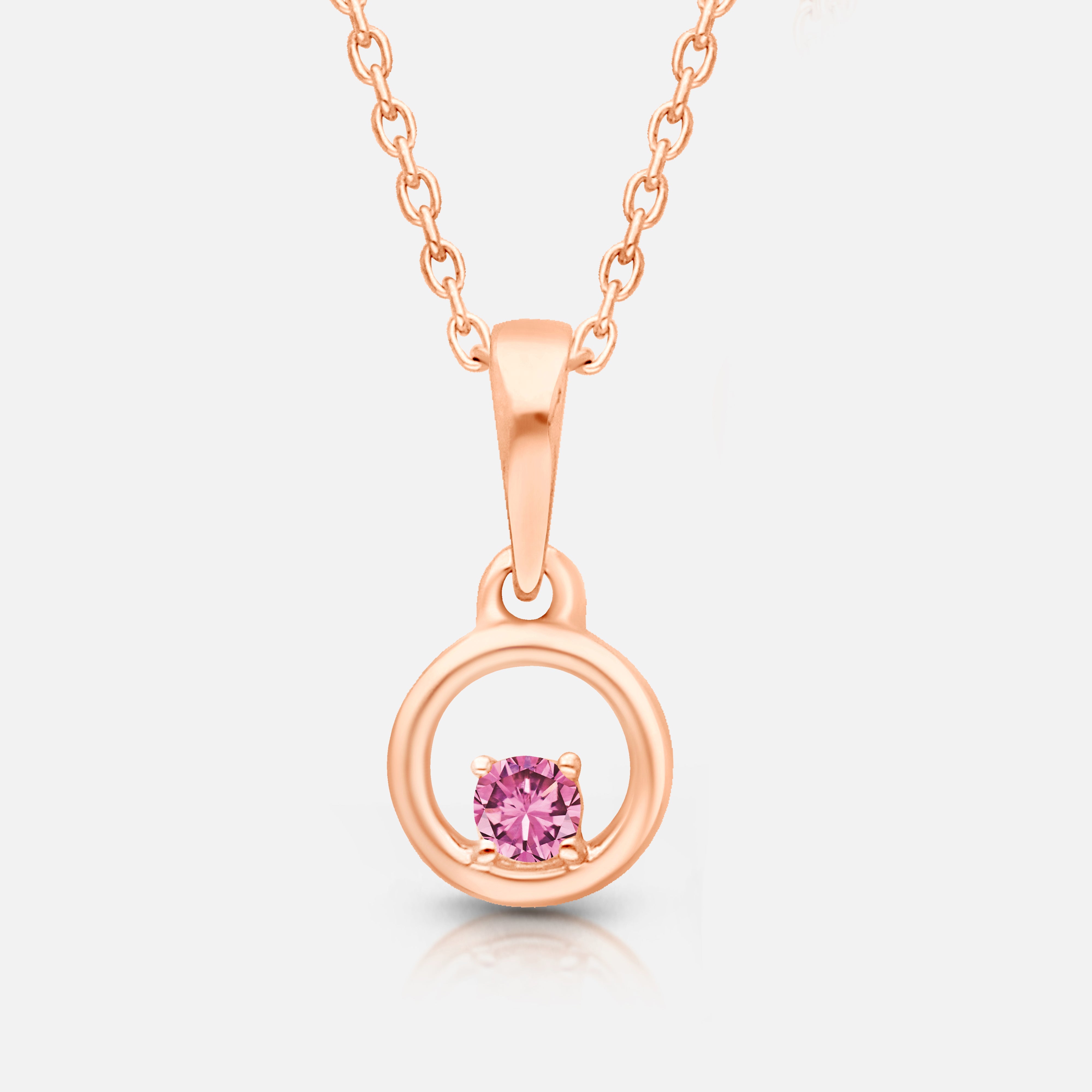 Rose Open Circle Pink Sapphire Pendant Pink Sapphire