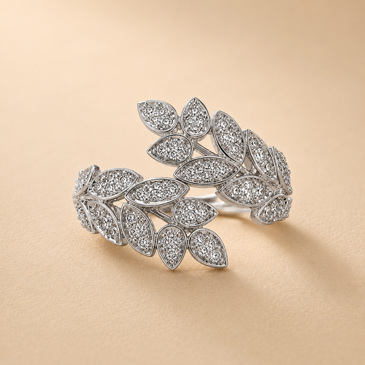 Angel Wings Diamond Ring White Diamond