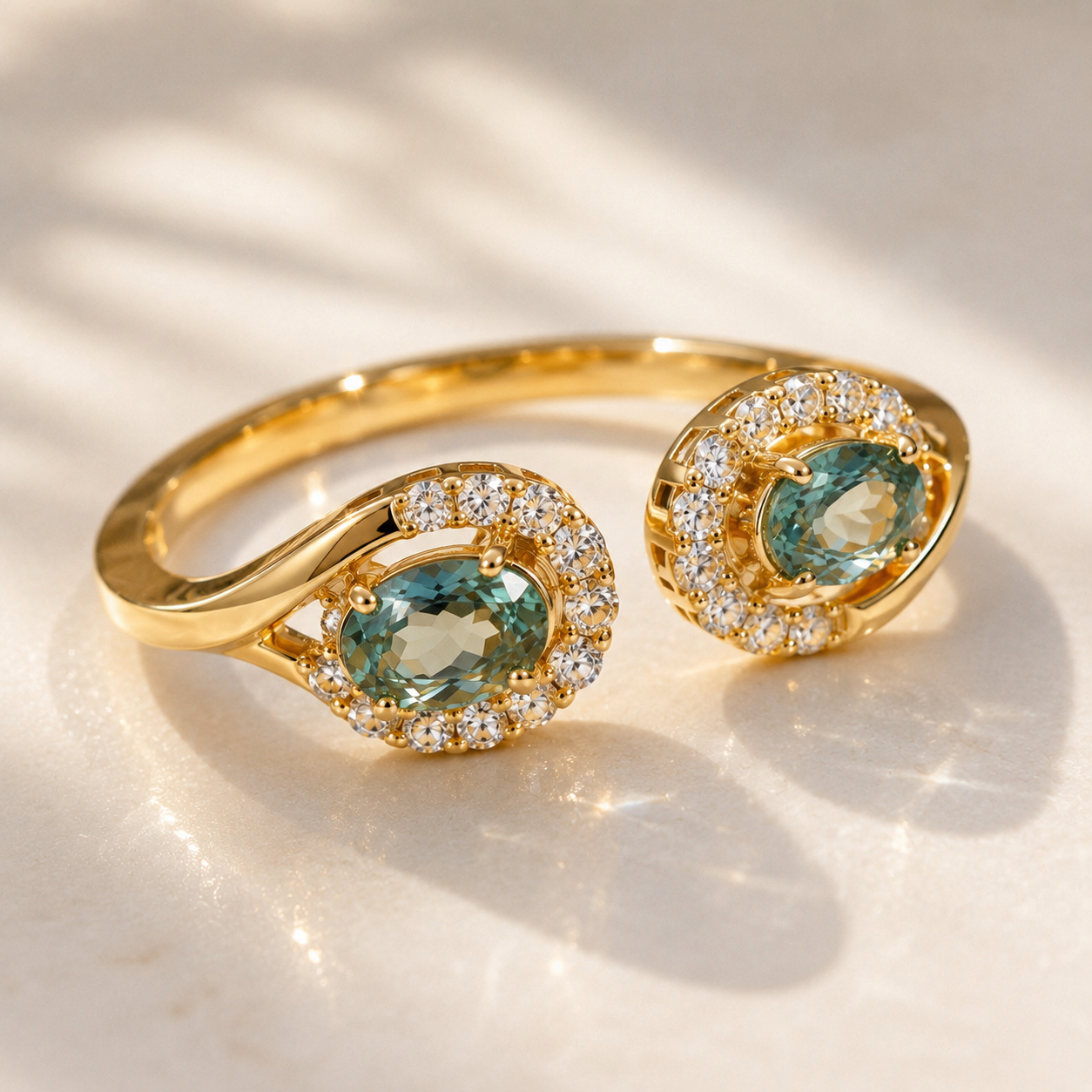 Lilypad Alexandrite Open Ring
