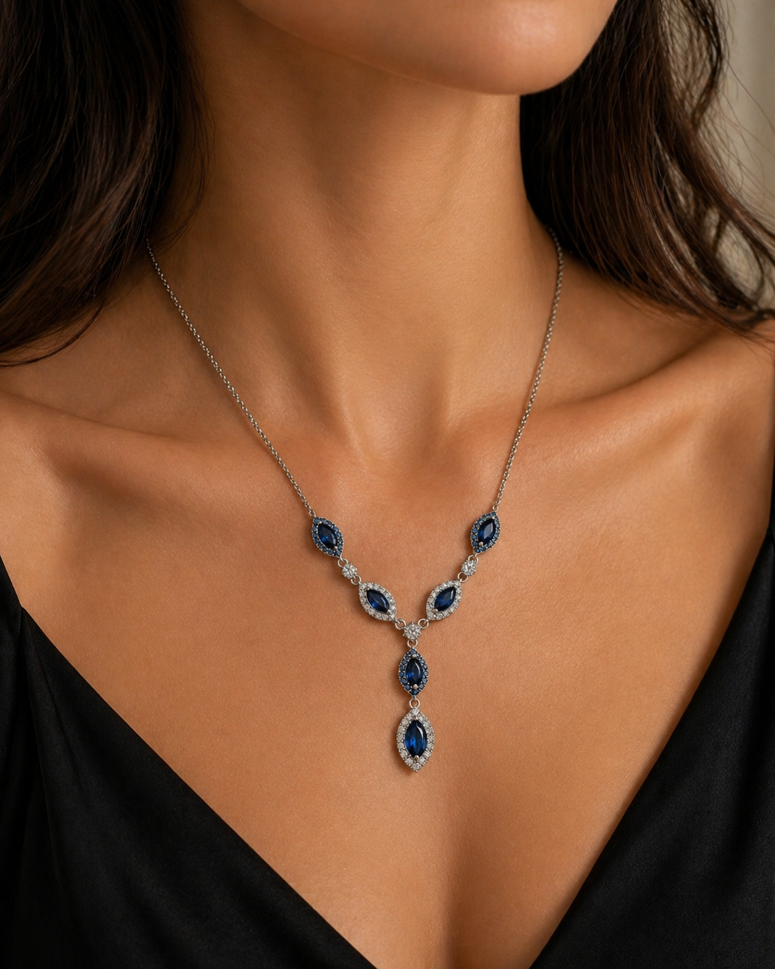 Rainfall Sapphire Lariat Blue Sapphire