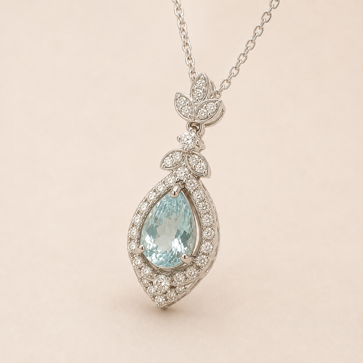 Certified Icicle Pariaba & Diamond Necklace