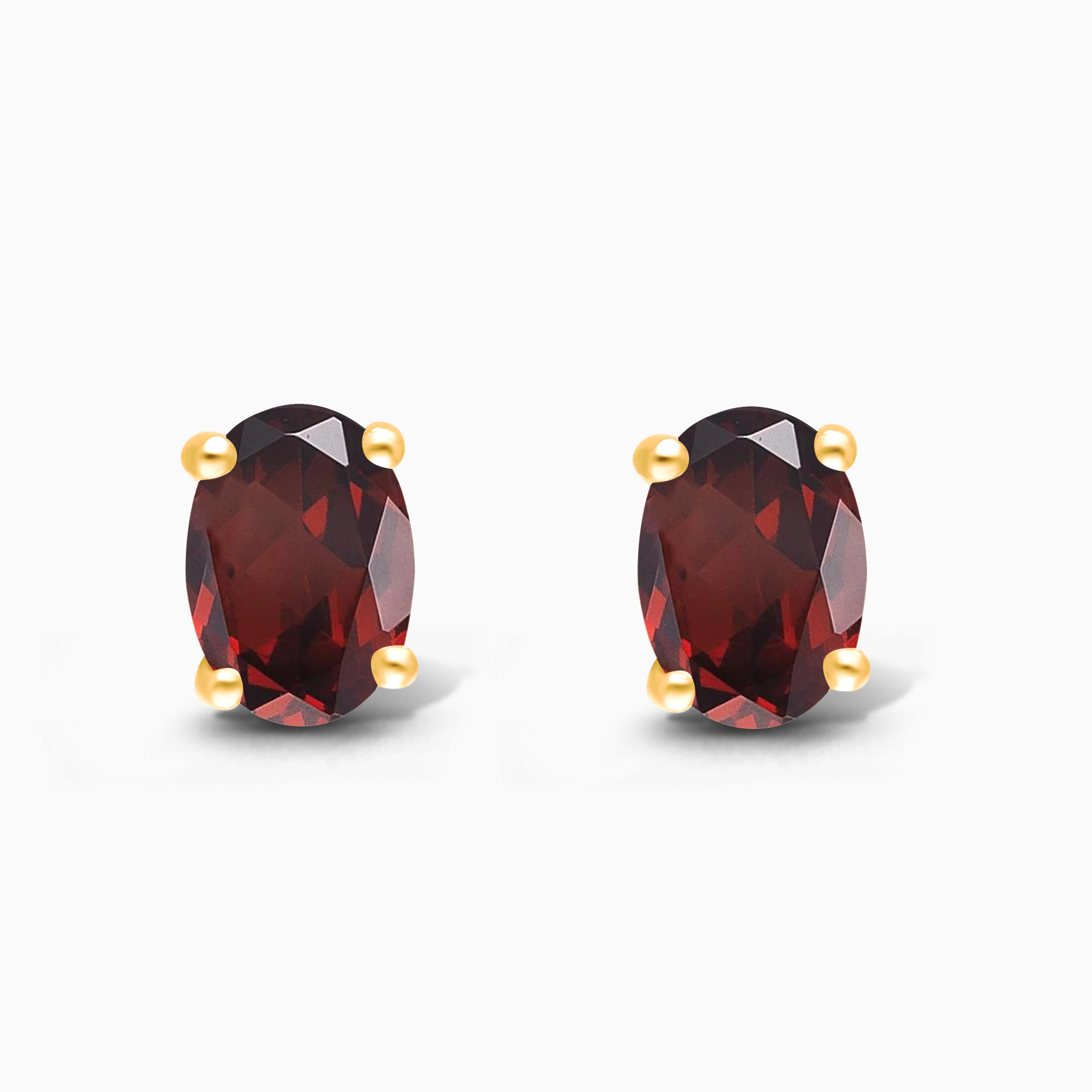 Garnet Oval Studs Garnet