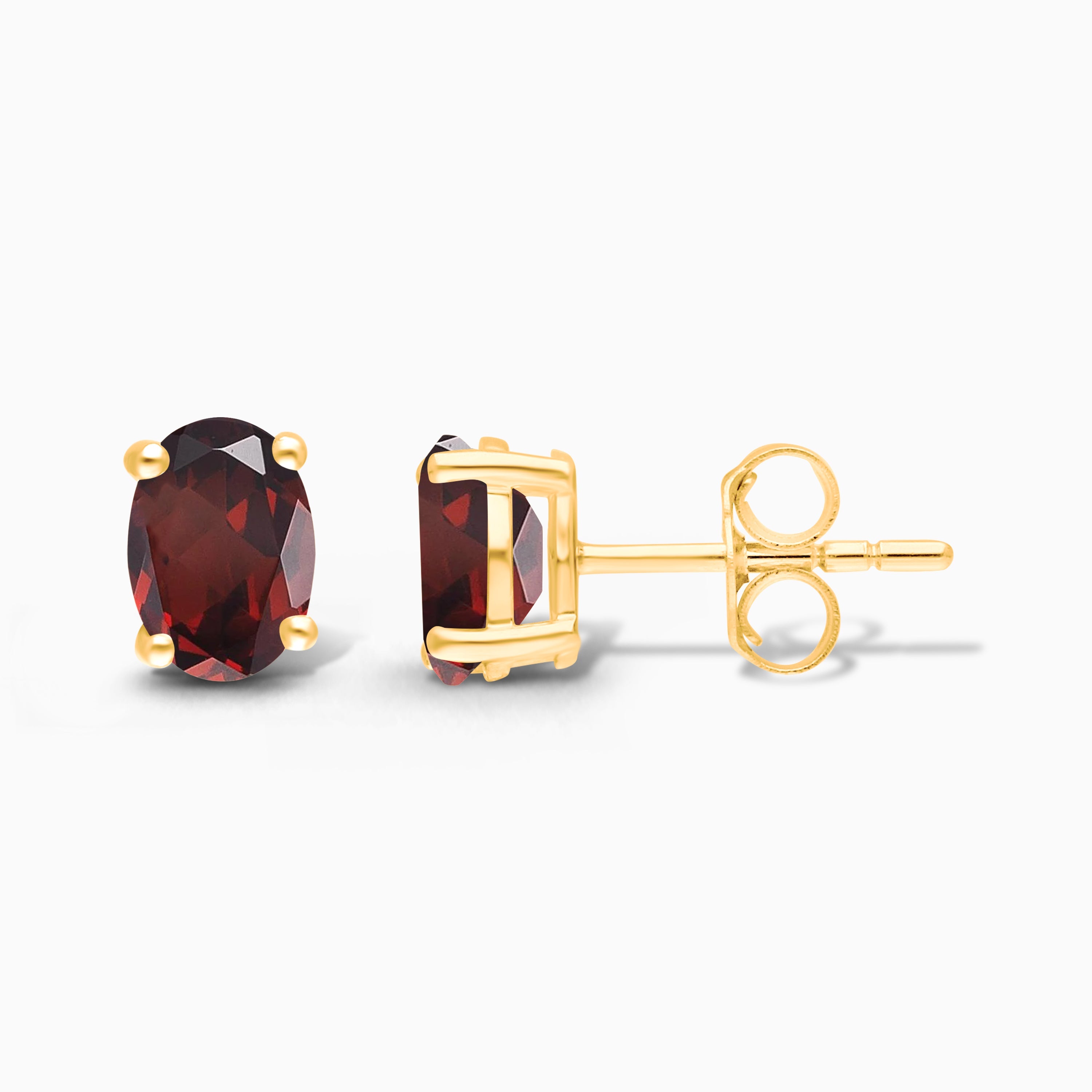 Garnet Oval Studs Garnet