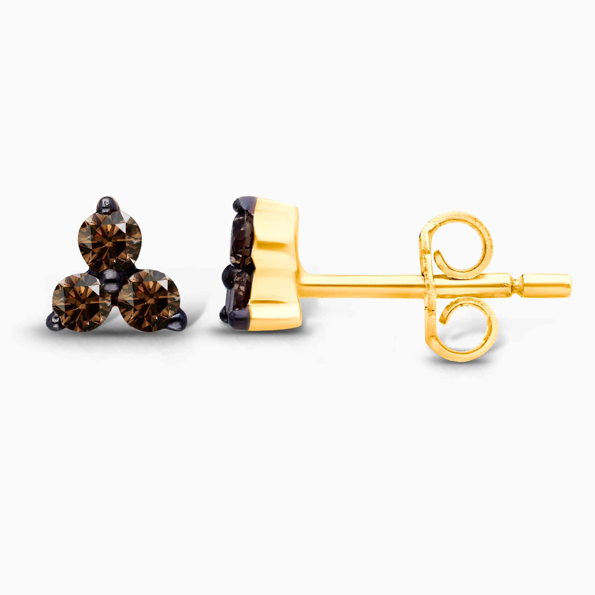 Yellow Gold Coco Diamond Trio Studs