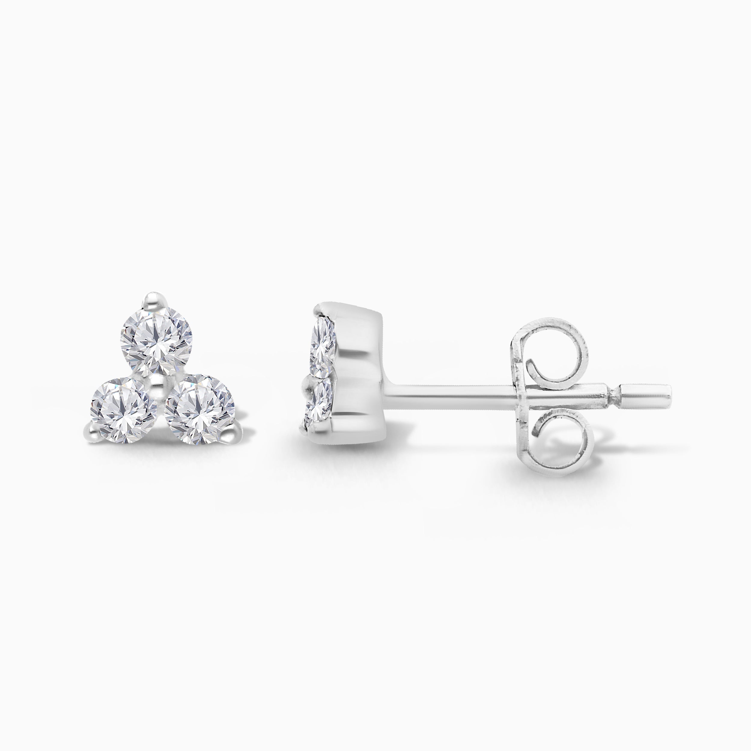 White Diamond Trio Studs