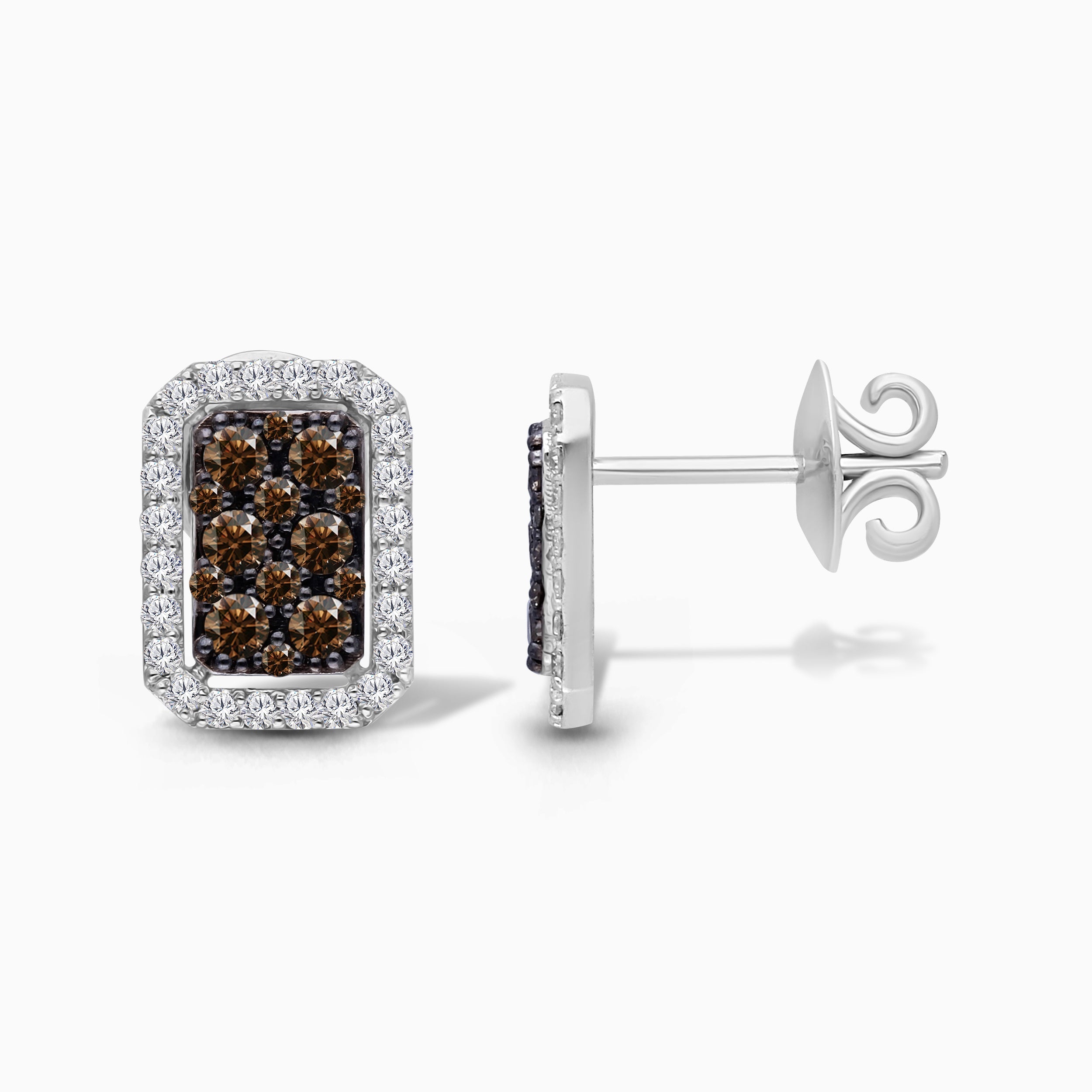 Coco & White Diamond Portrait Studs